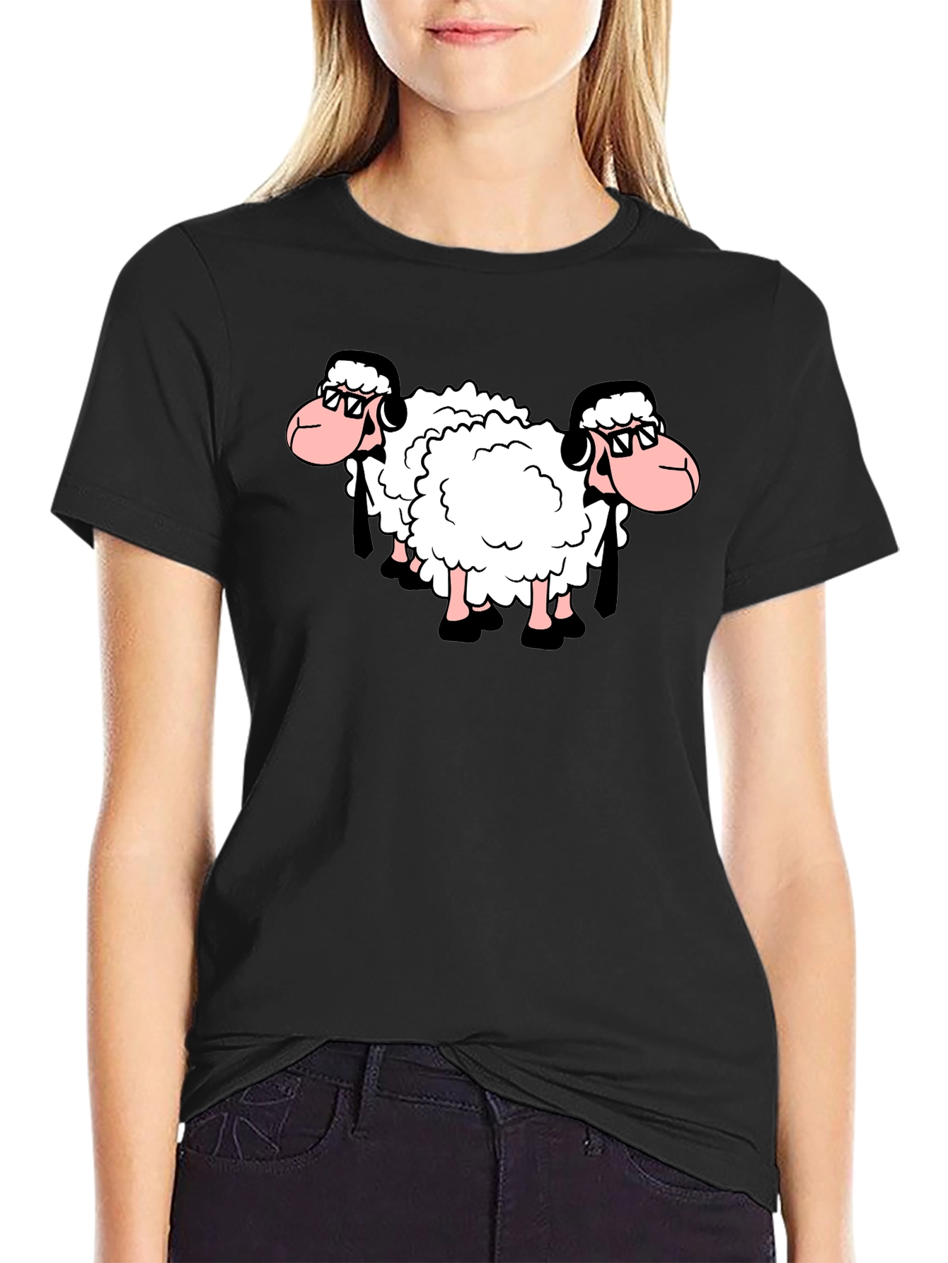 Cool Sheep T-Shirt - Black Cotton Tee