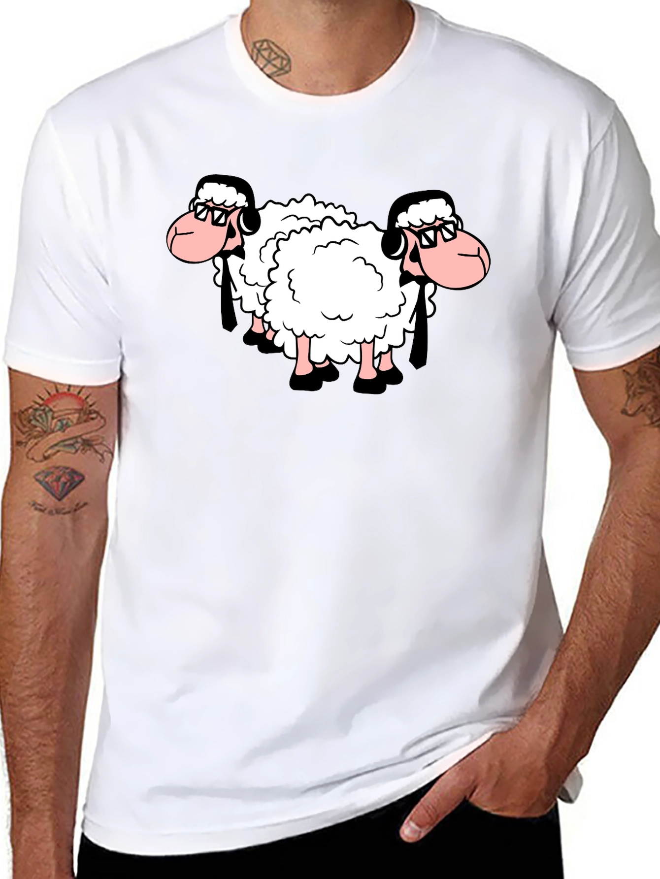 Cool Sheep T-Shirt - Black Cotton Tee