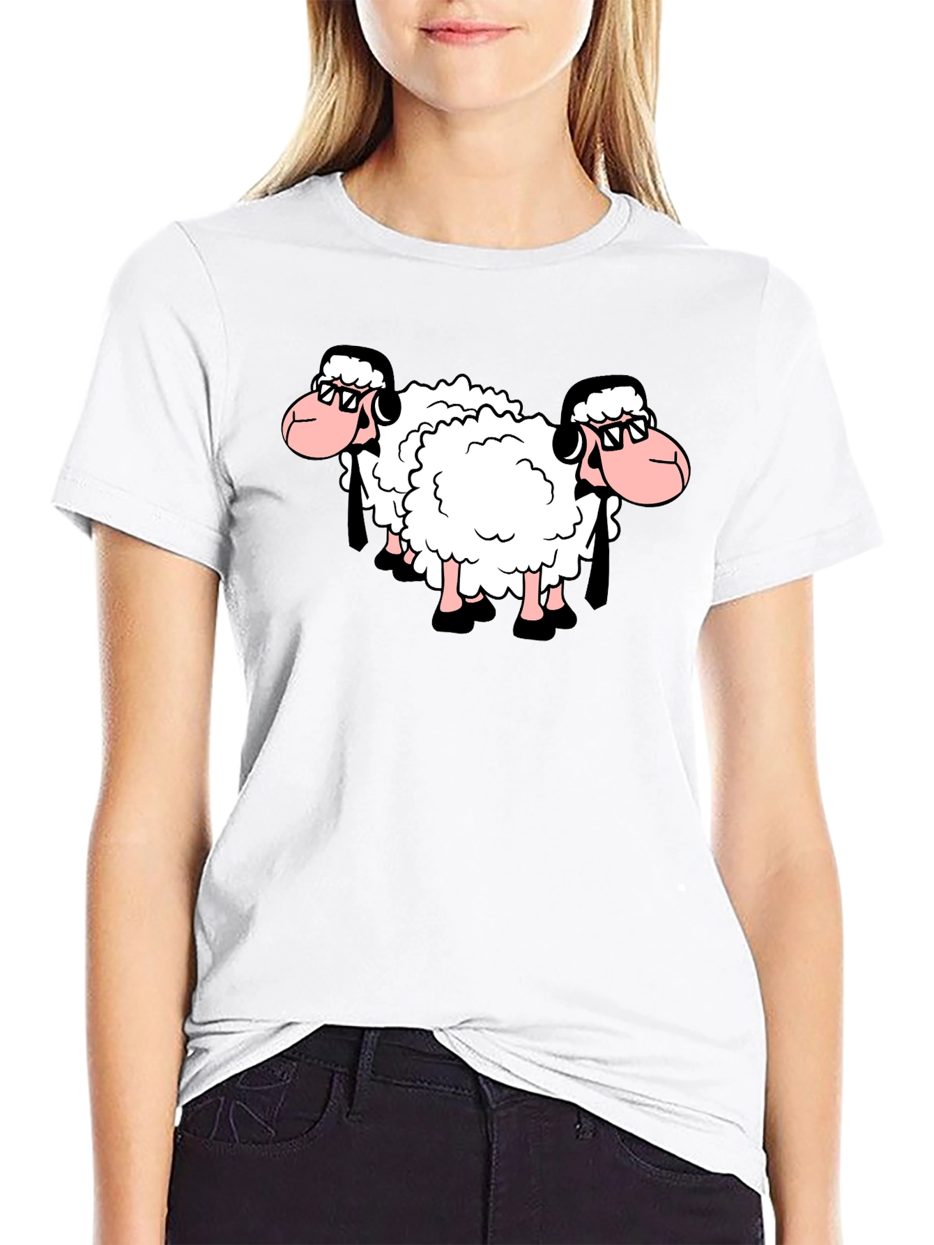 Cool Sheep T-Shirt - Black Cotton Tee