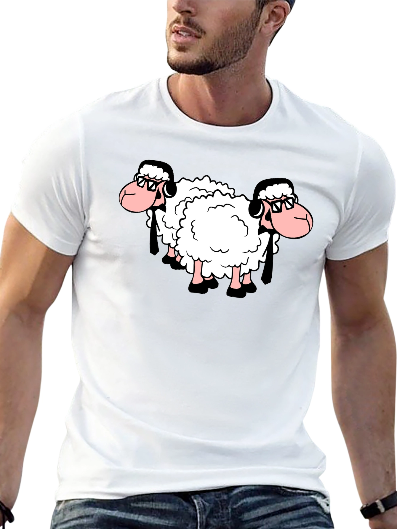 Cool Sheep T-Shirt - Black Cotton Tee