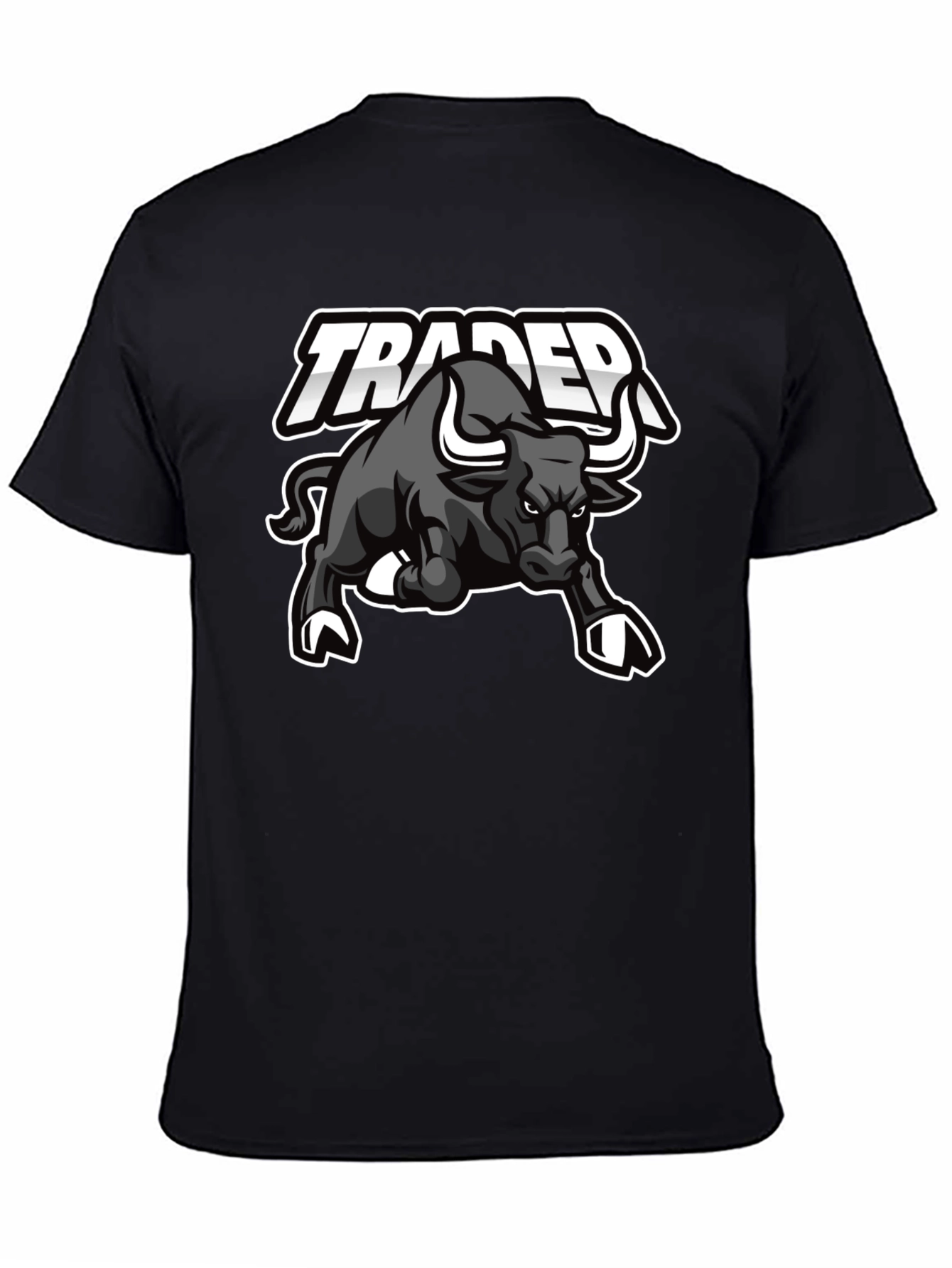 Trader Bull Graphic Tee - Black Cotton Blend
