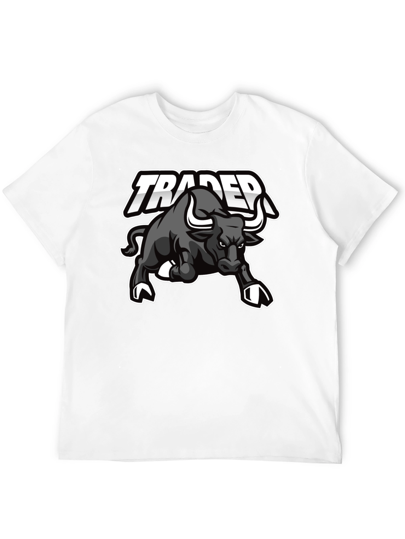 Trader Bull Graphic Tee - Black Cotton Blend