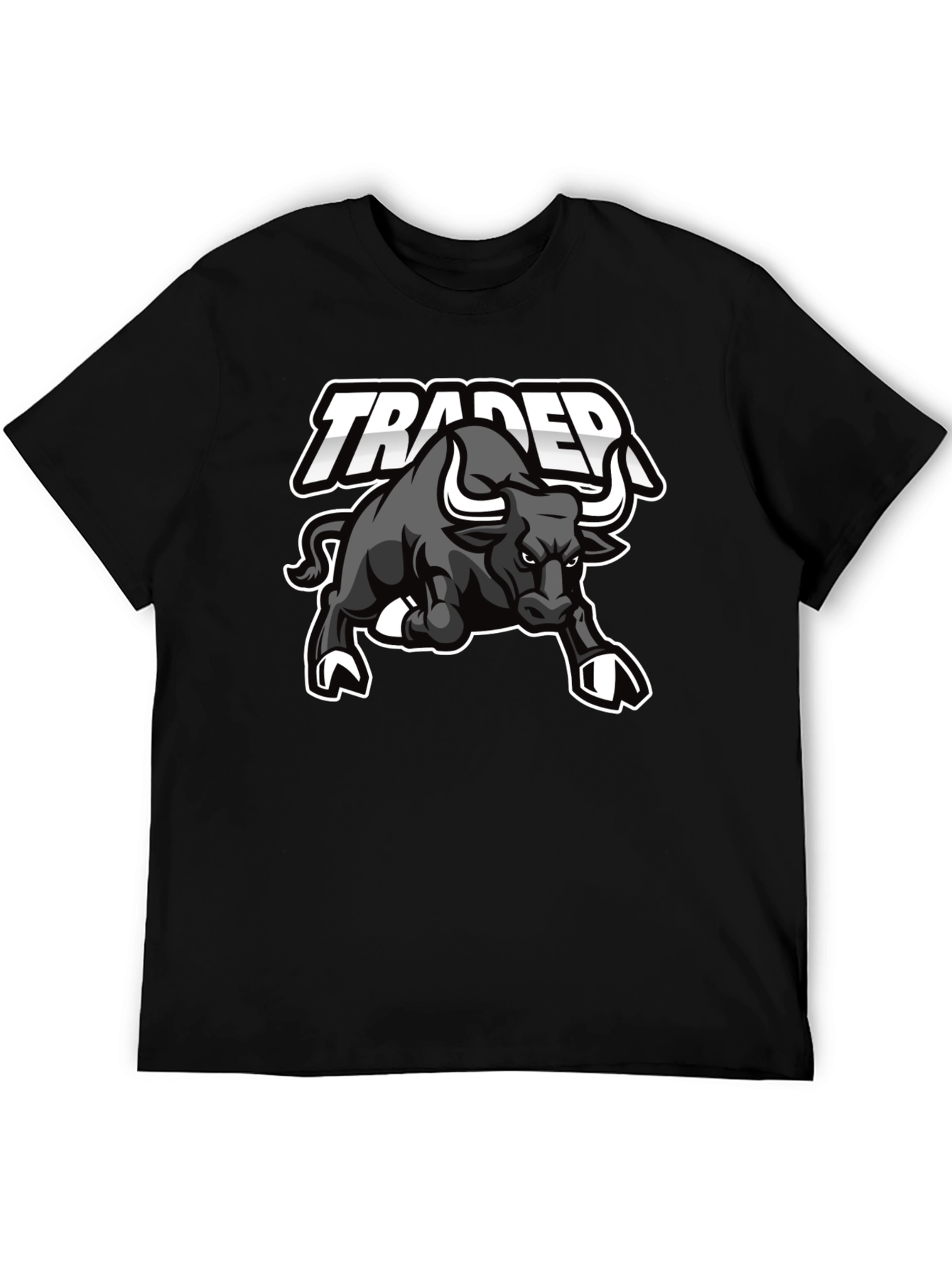 Trader Bull Graphic Tee - Black Cotton Blend