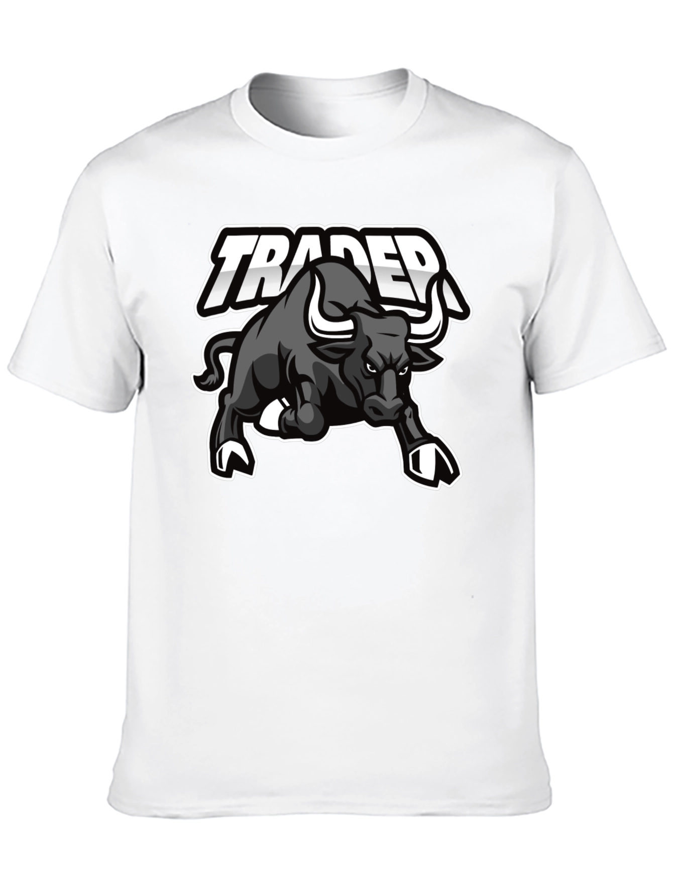 Trader Bull Graphic Tee - Black Cotton Blend