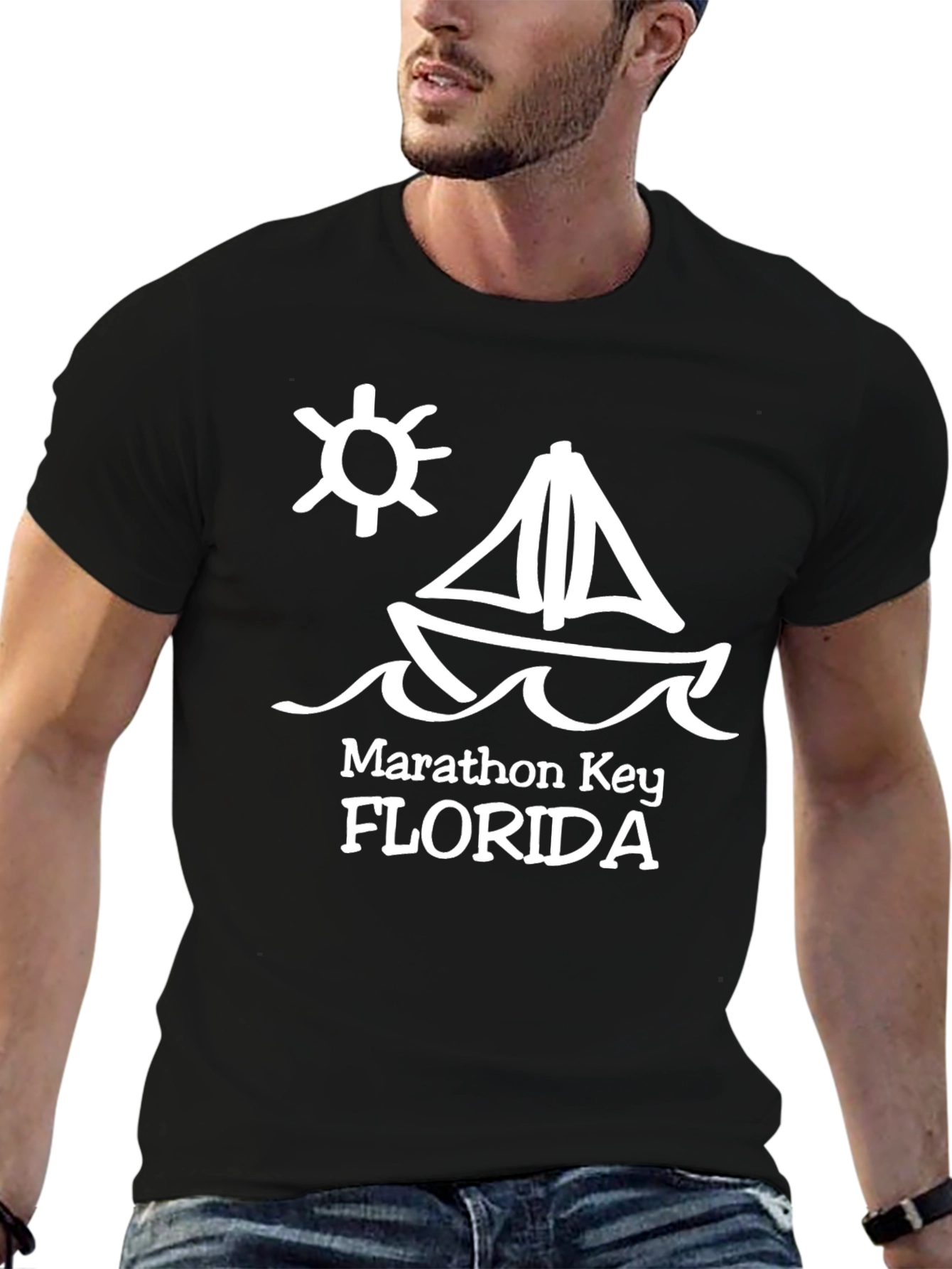 Marathon Key Florida T-Shirt - Sailboat Design