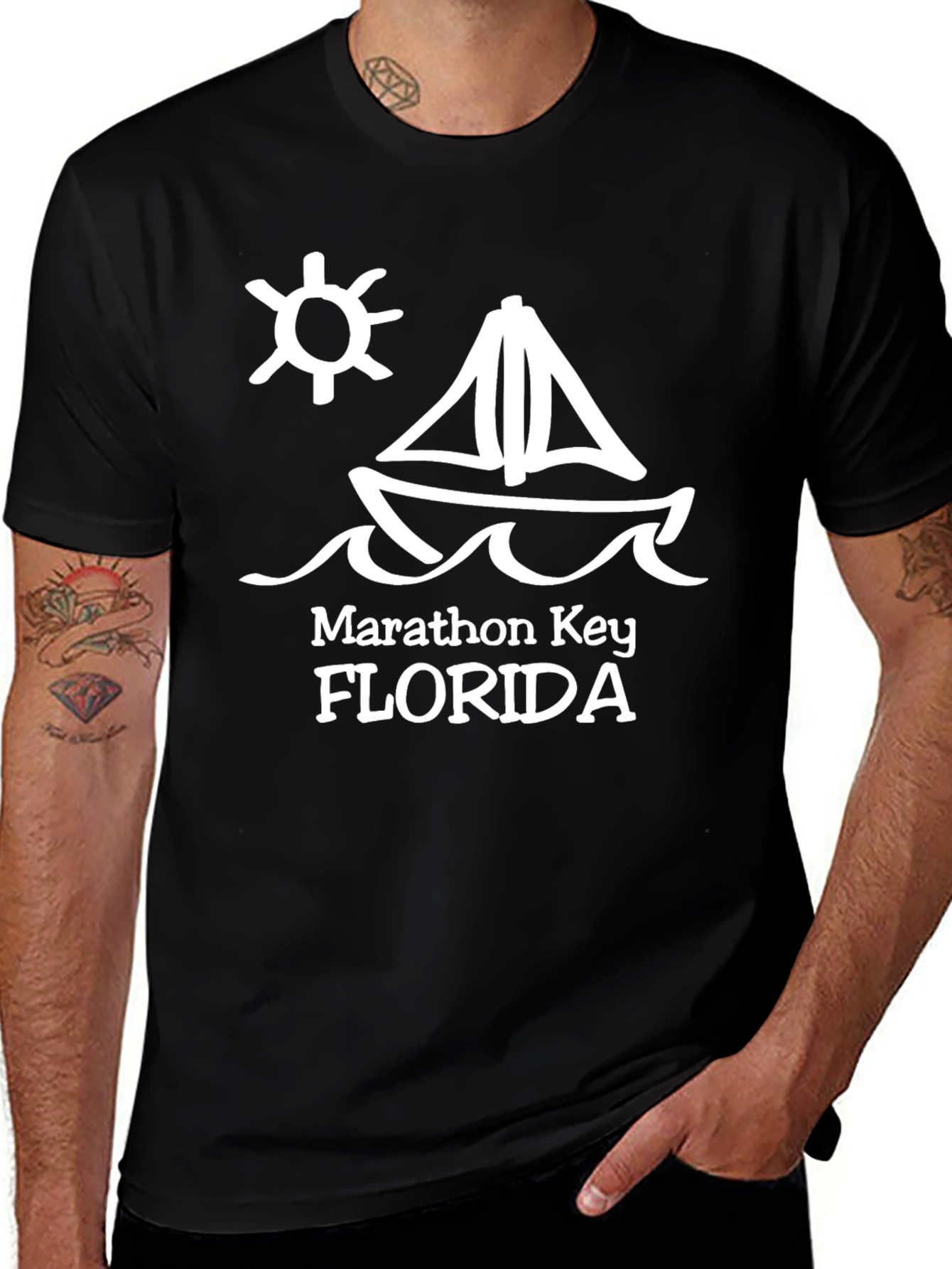 Marathon Key Florida T-Shirt - Sailboat Design