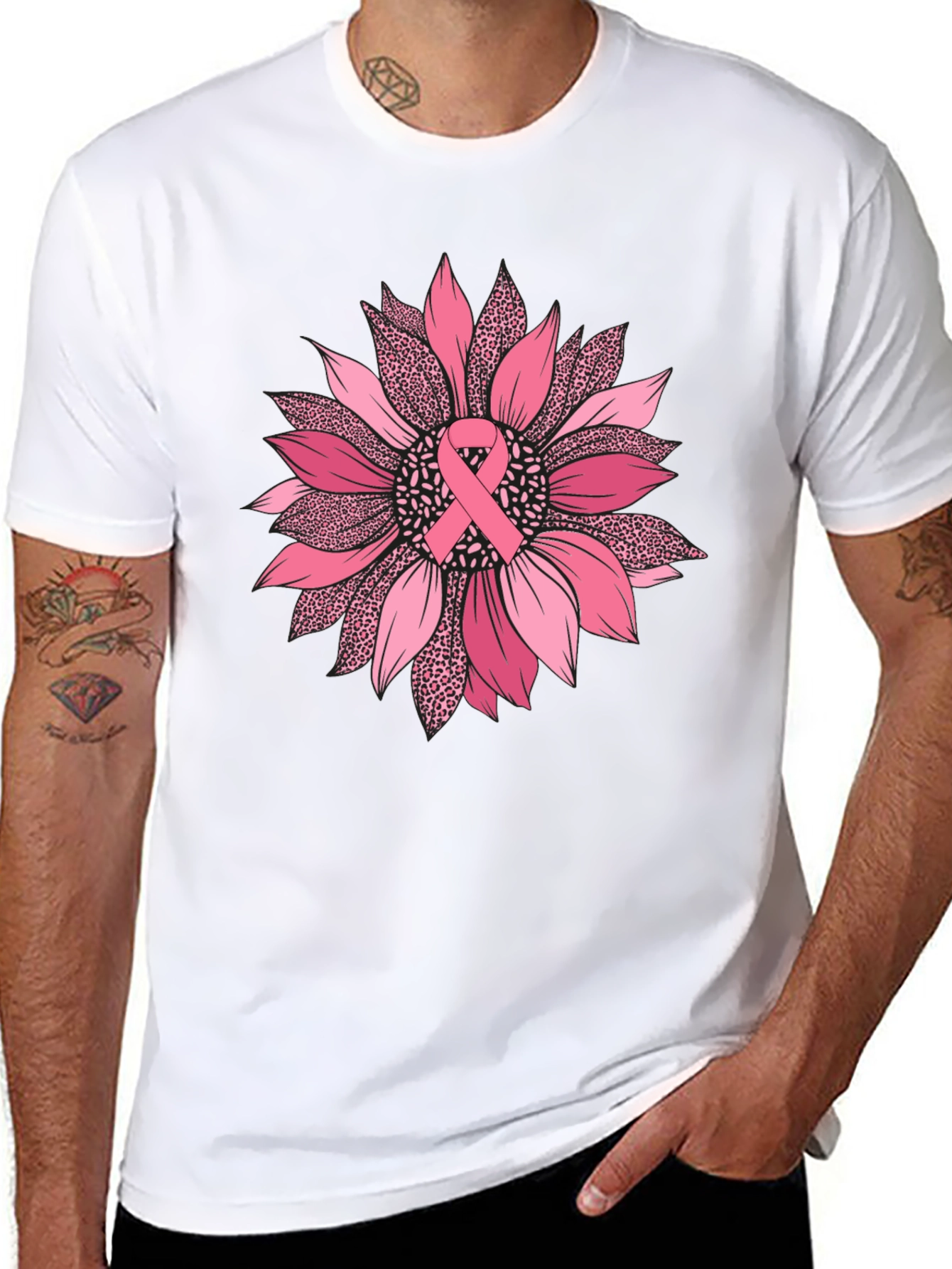 Breast Cancer Awareness Sunflower Tee