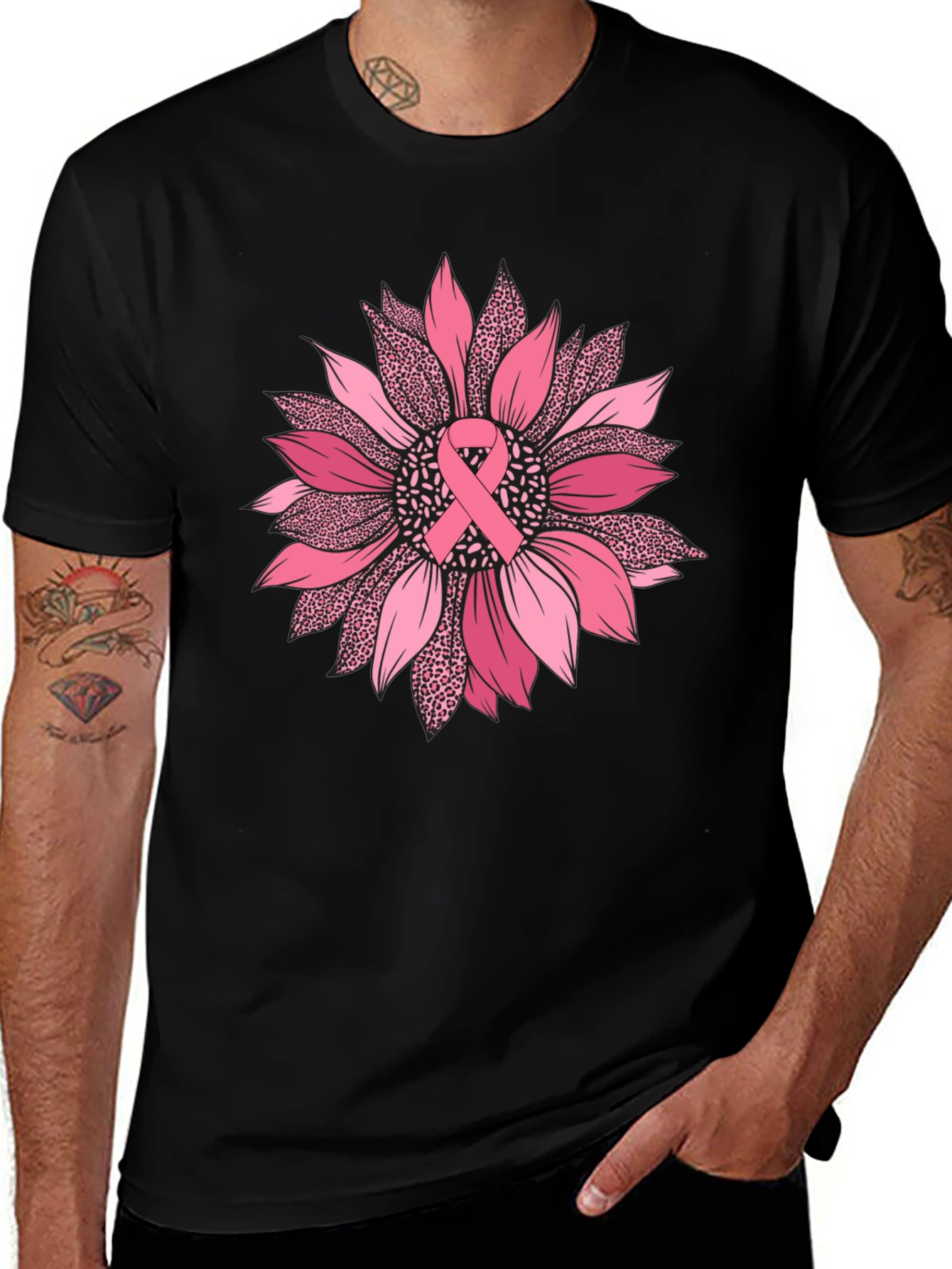 Breast Cancer Awareness Sunflower Tee