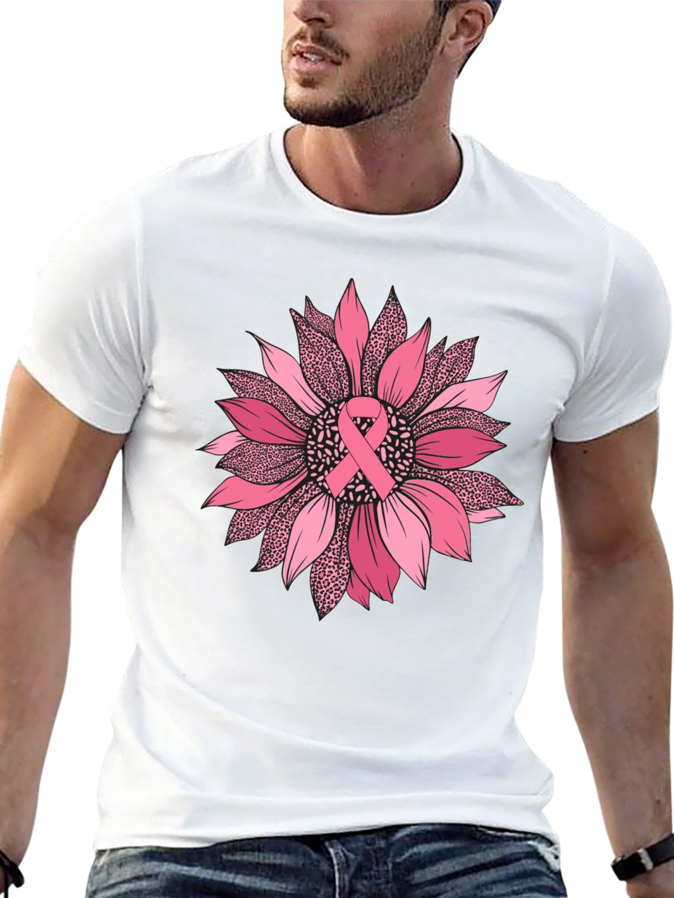 Breast Cancer Awareness Sunflower Tee