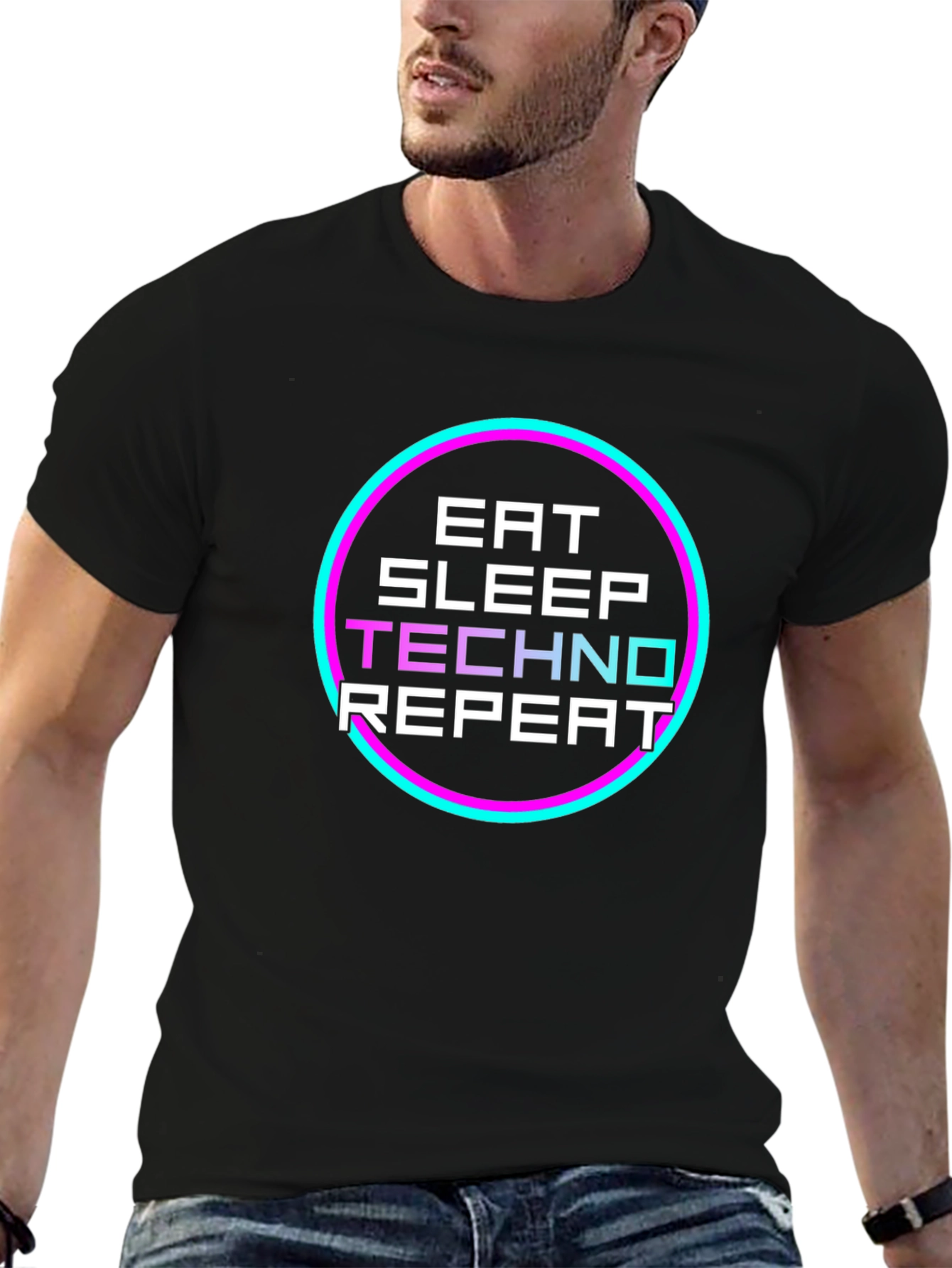 Eat Sleep Techno Repeat Graphic Tee