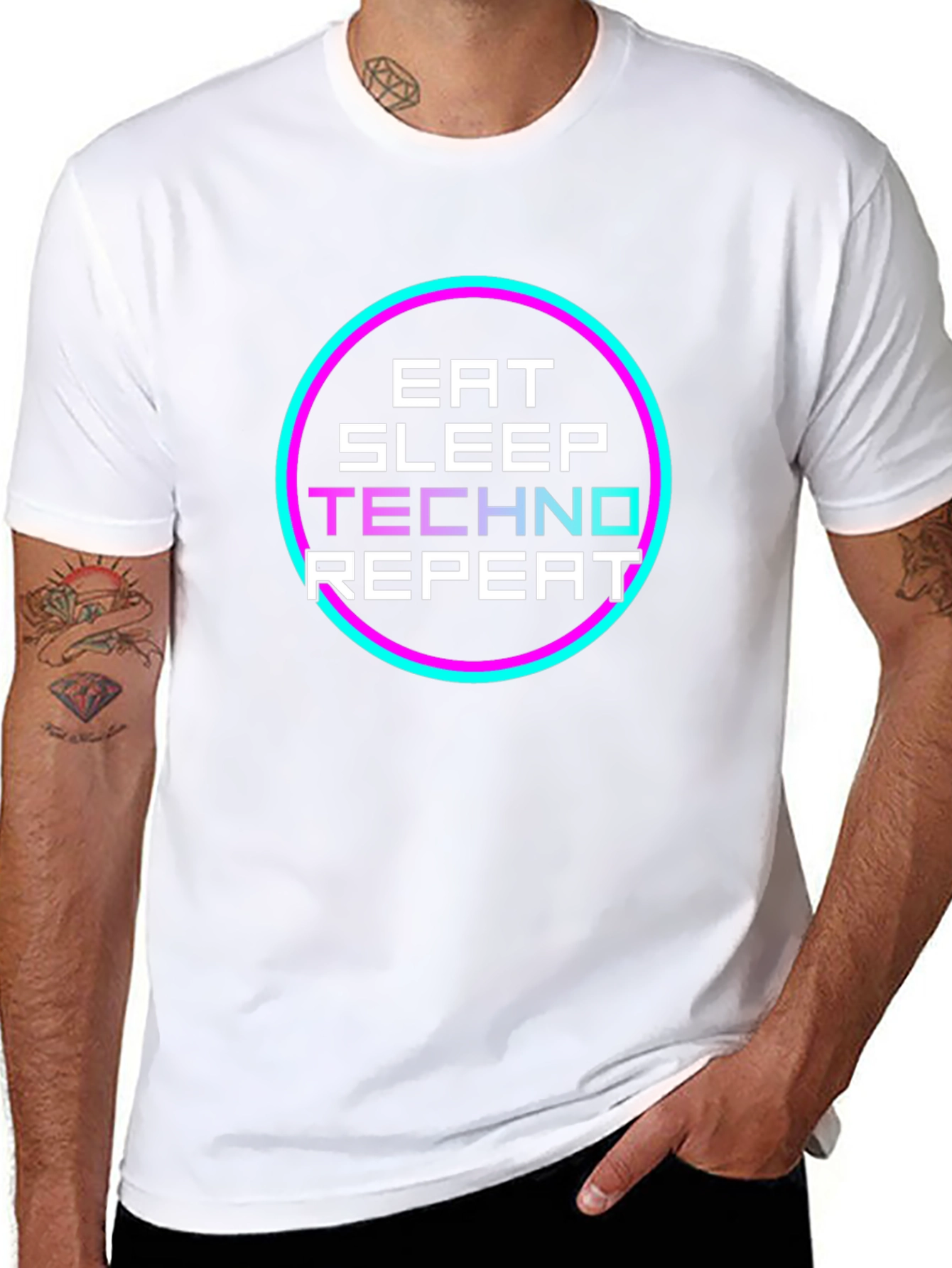 Eat Sleep Techno Repeat Graphic Tee