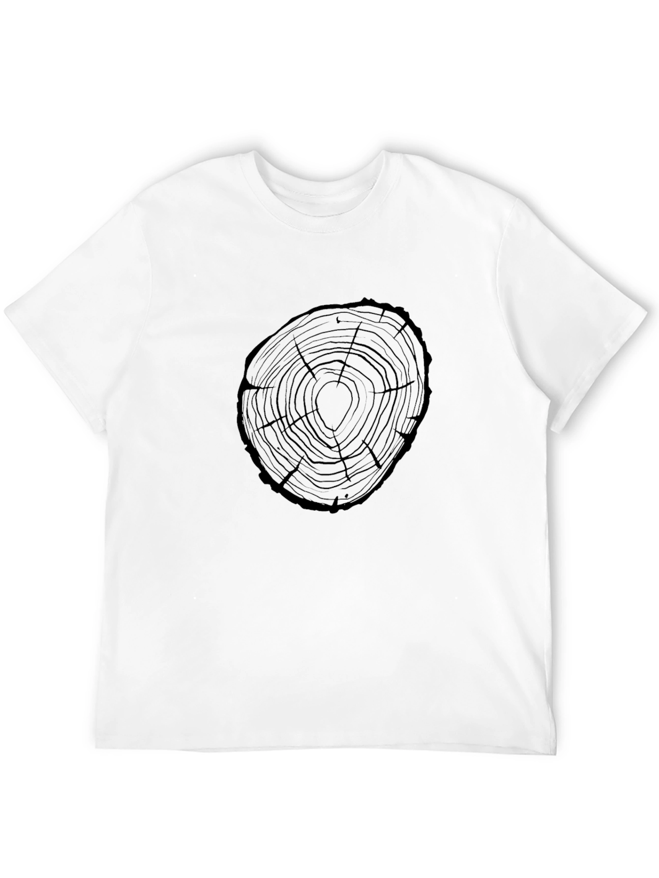 Black Tree Ring Graphic Tee - Nature Lovers Style