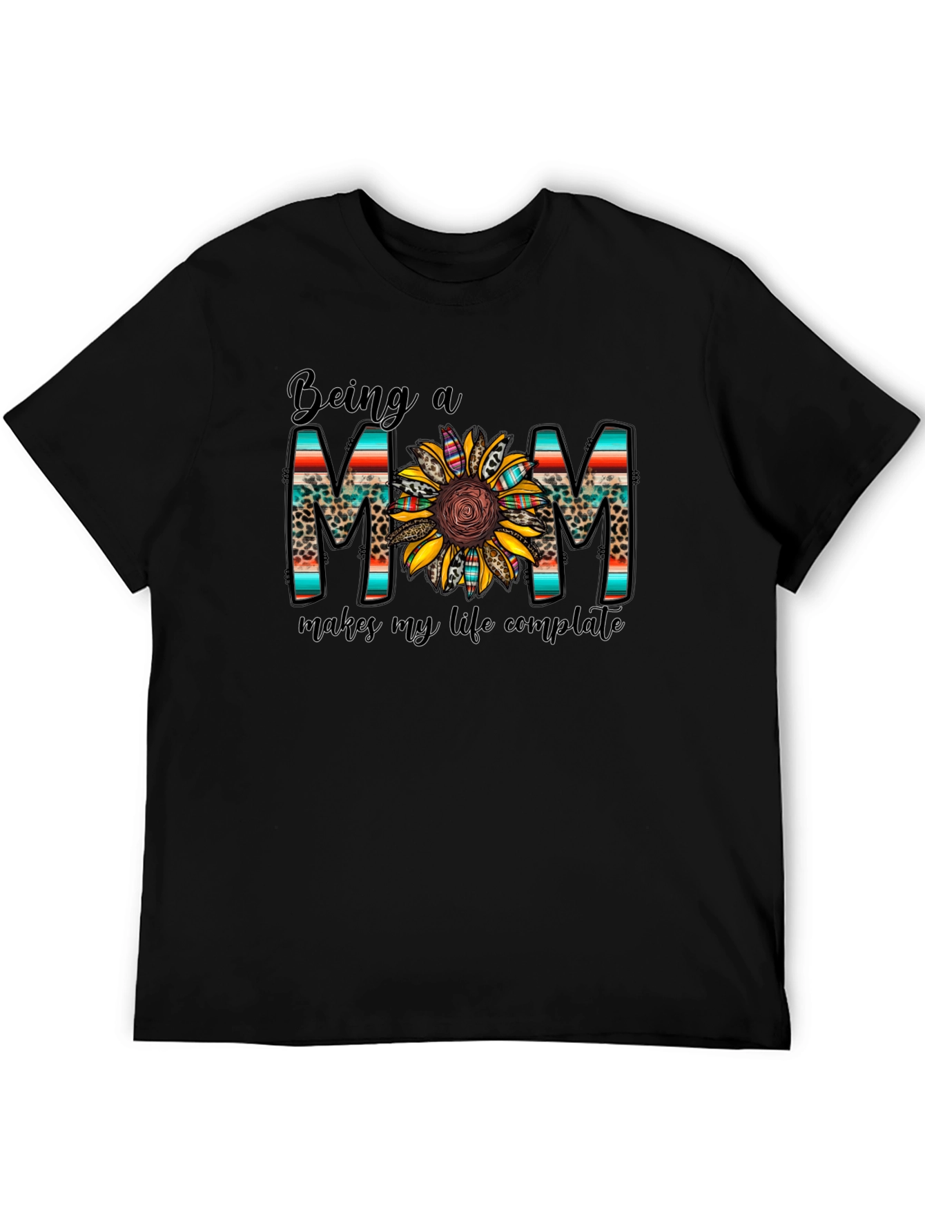 Being a Mom Graphic Tee Sunflower Design