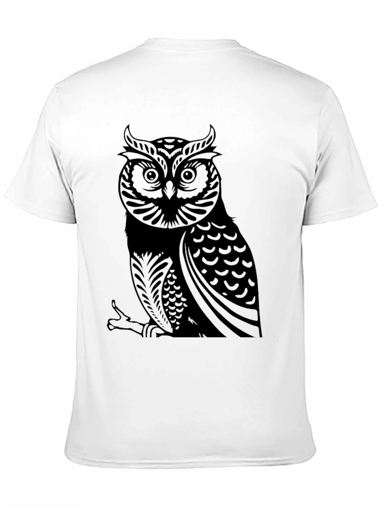 Cool Owl Graphic Print Black T-Shirt