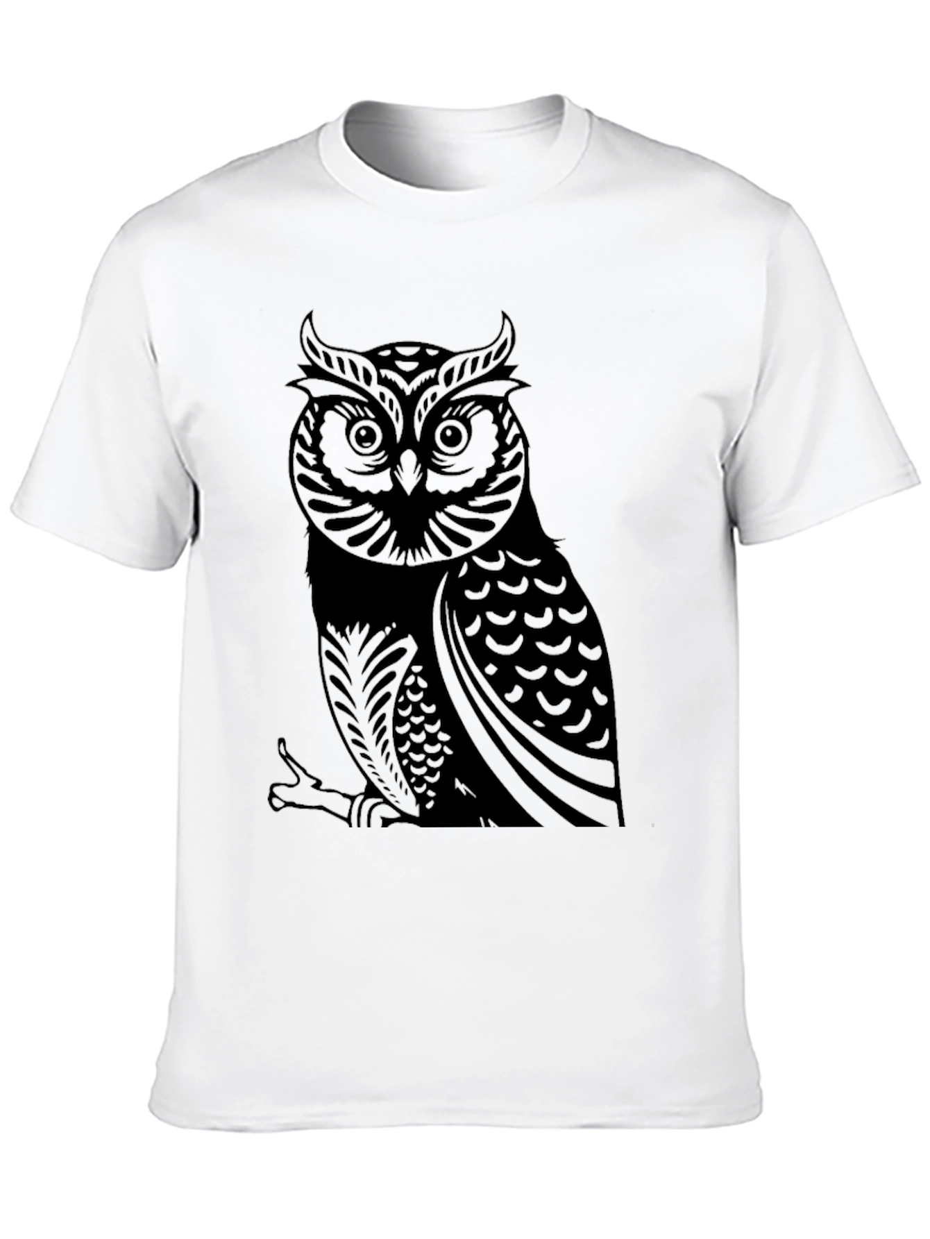 Cool Owl Graphic Print Black T-Shirt