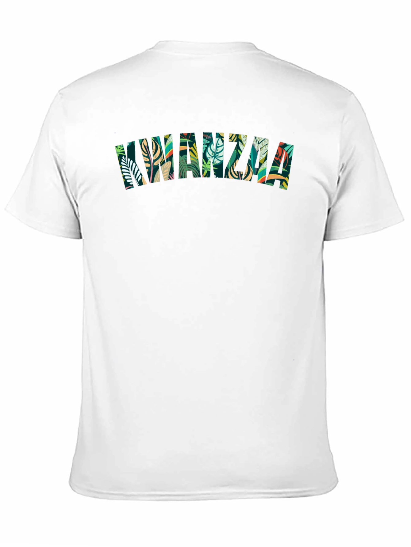 Kwanzaa Leaf Print Tee - Black Cotton Casual Shirt