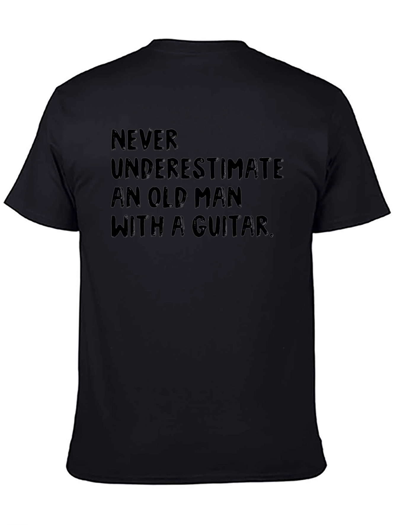 Never Underestimate T-Shirt Old Man Guitar Black