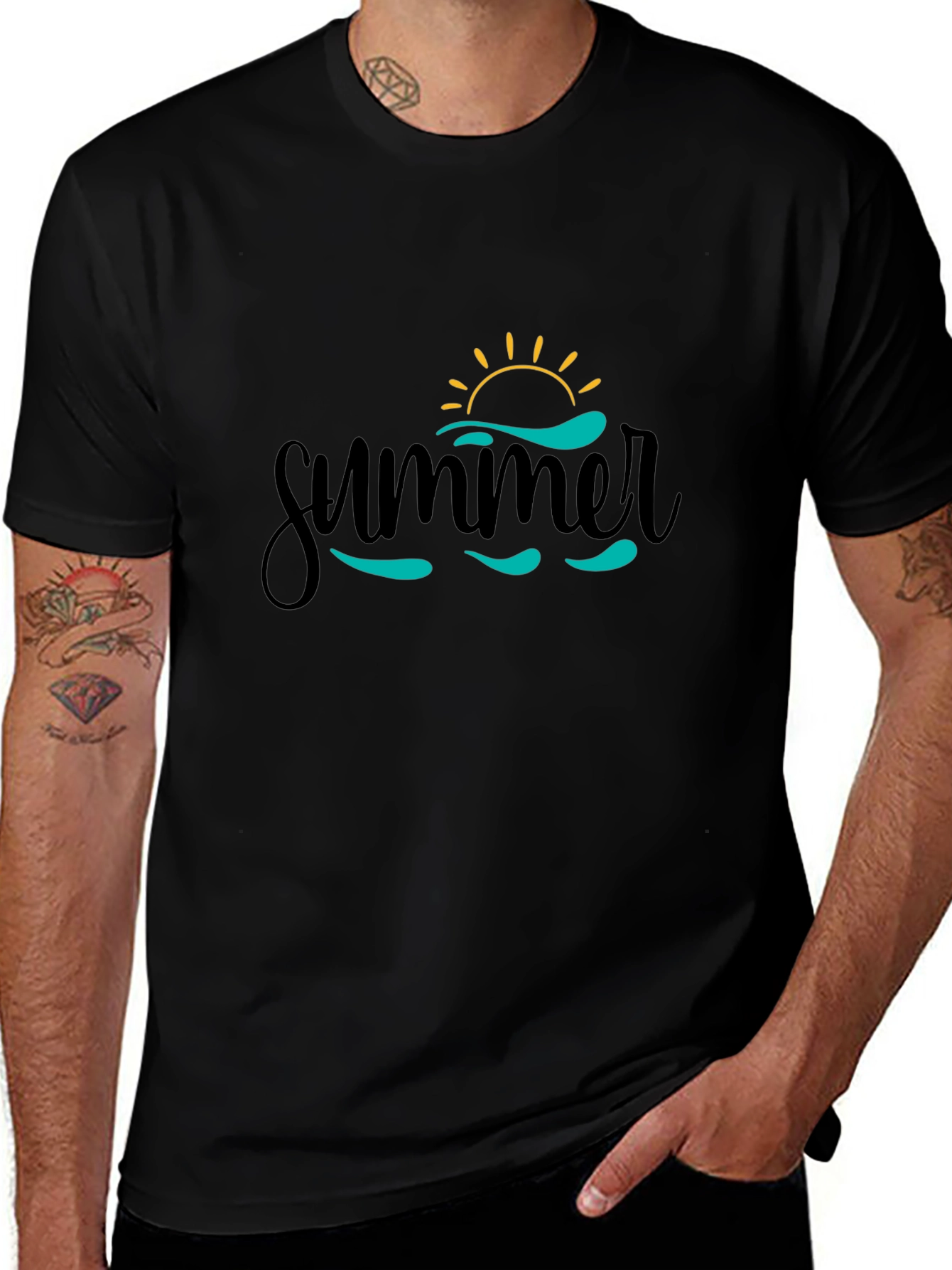 Summer Waves Black T-Shirt - Vacation Ready!