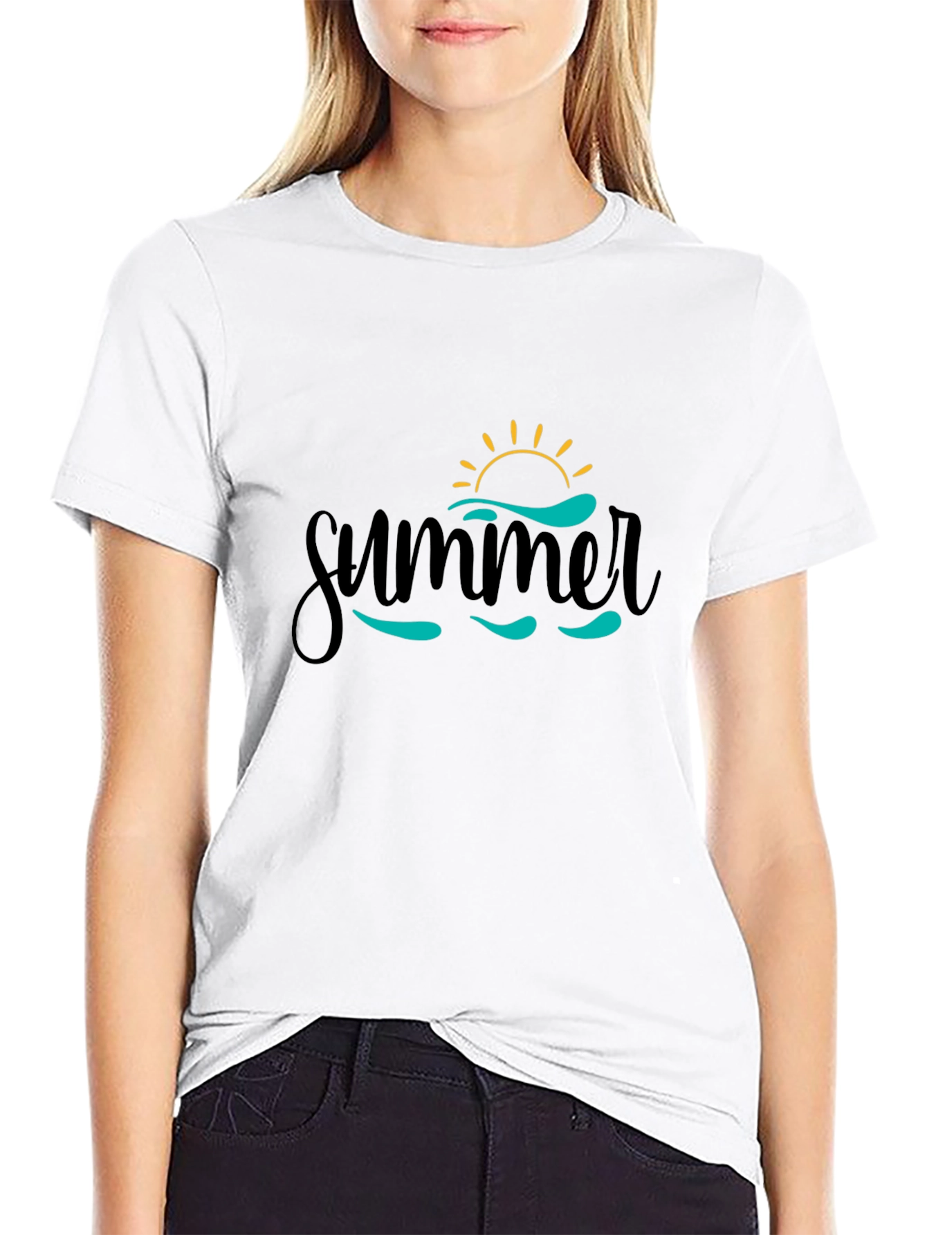 Summer Waves Black T-Shirt - Vacation Ready!