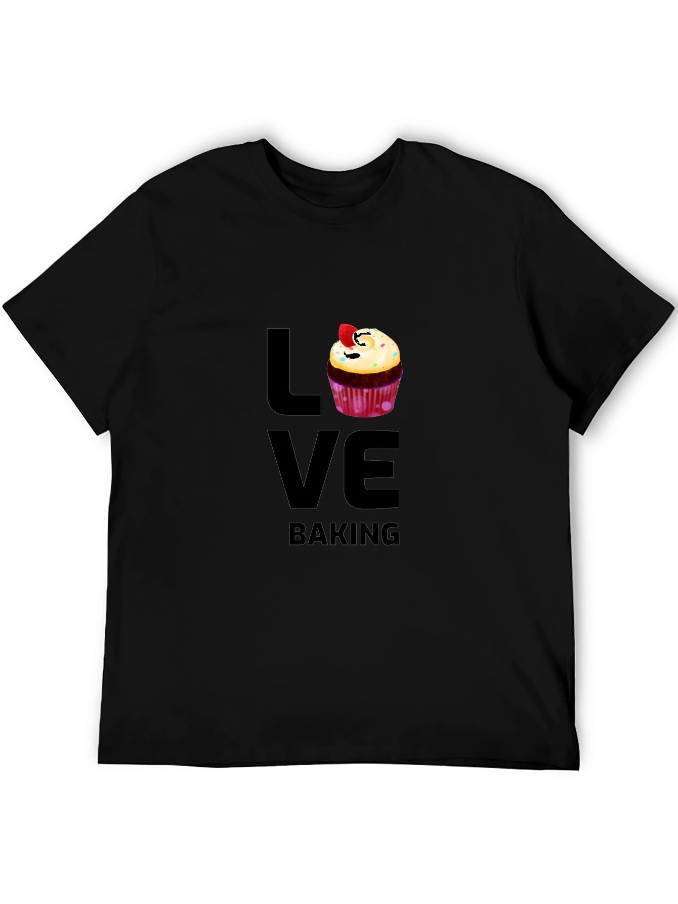 Love Baking Graphic T-Shirt - Cute Cupcake Design