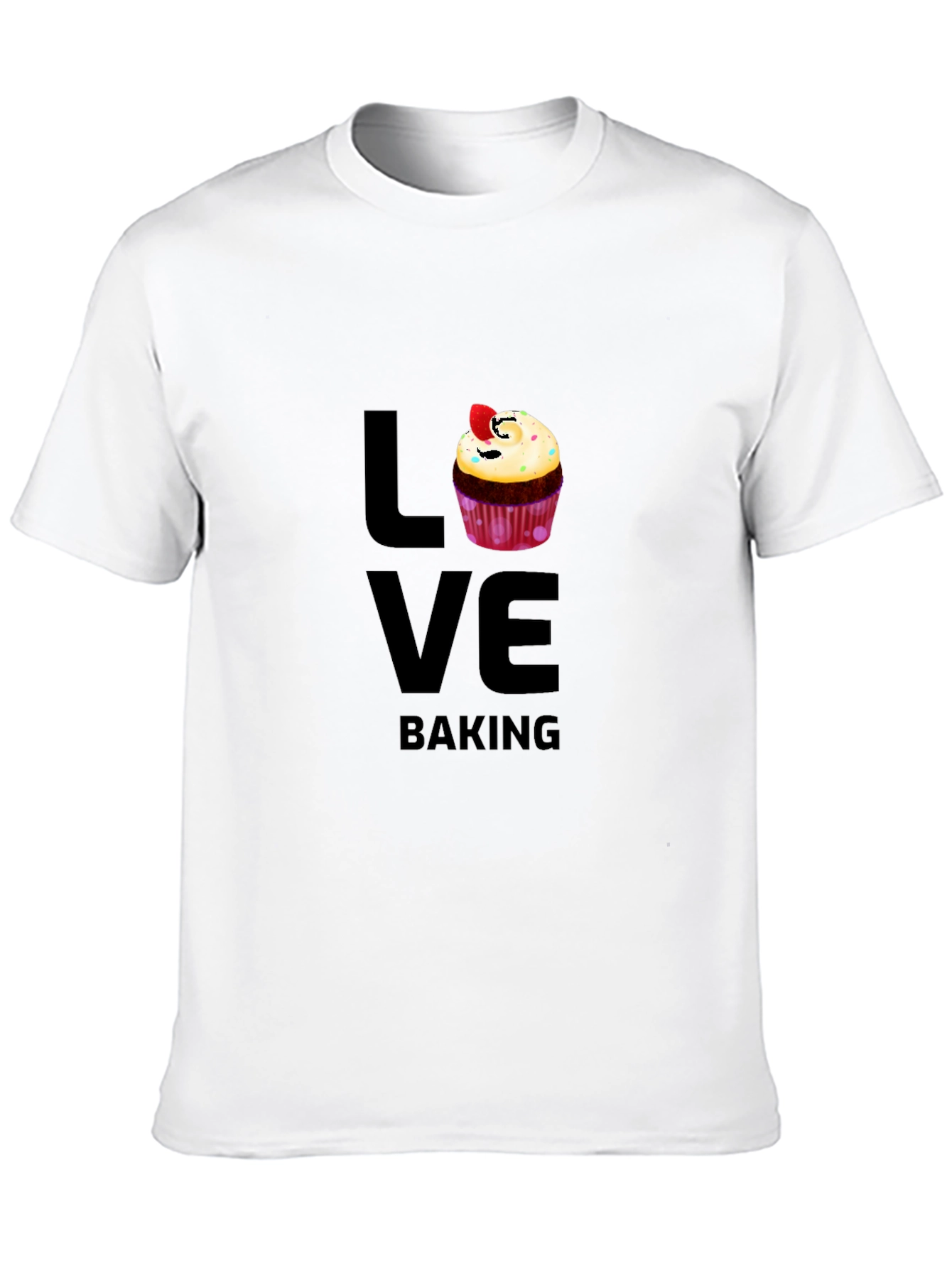 Love Baking Graphic T-Shirt - Cute Cupcake Design