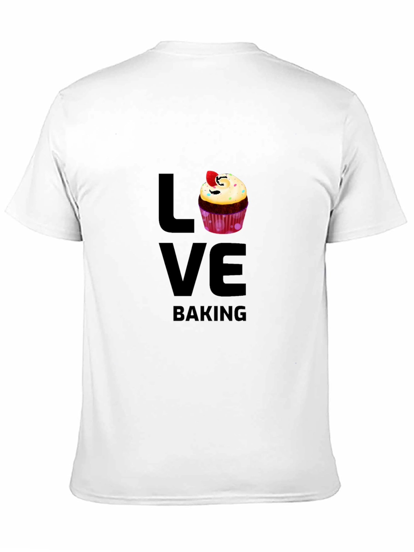 Love Baking Graphic T-Shirt - Cute Cupcake Design