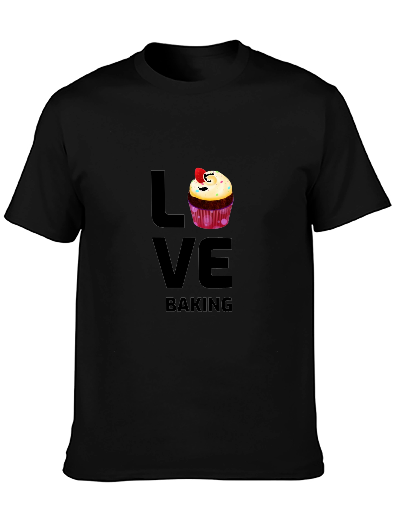 Love Baking Graphic T-Shirt - Cute Cupcake Design
