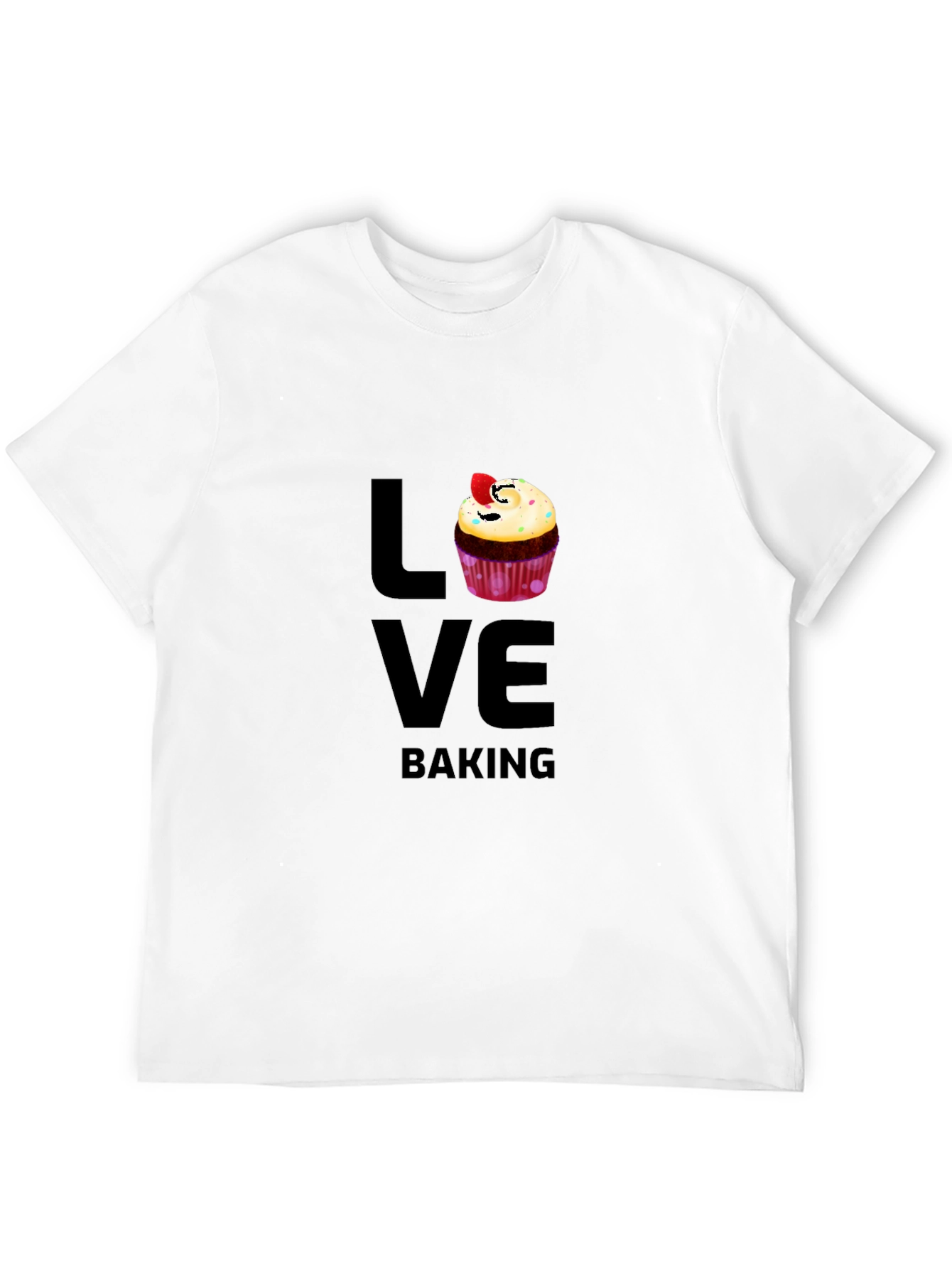 Love Baking Graphic T-Shirt - Cute Cupcake Design