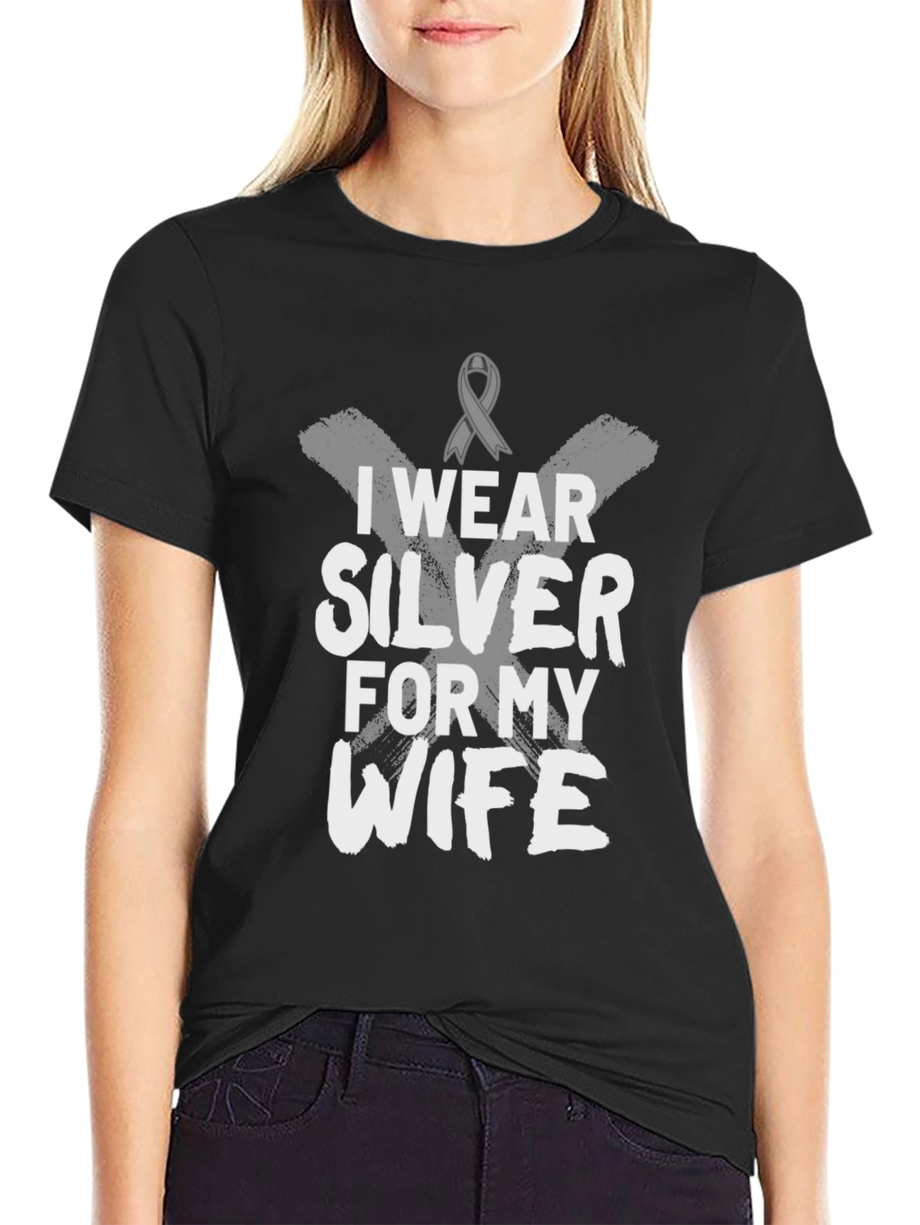 I Wear Silver for My Wife T-Shirt