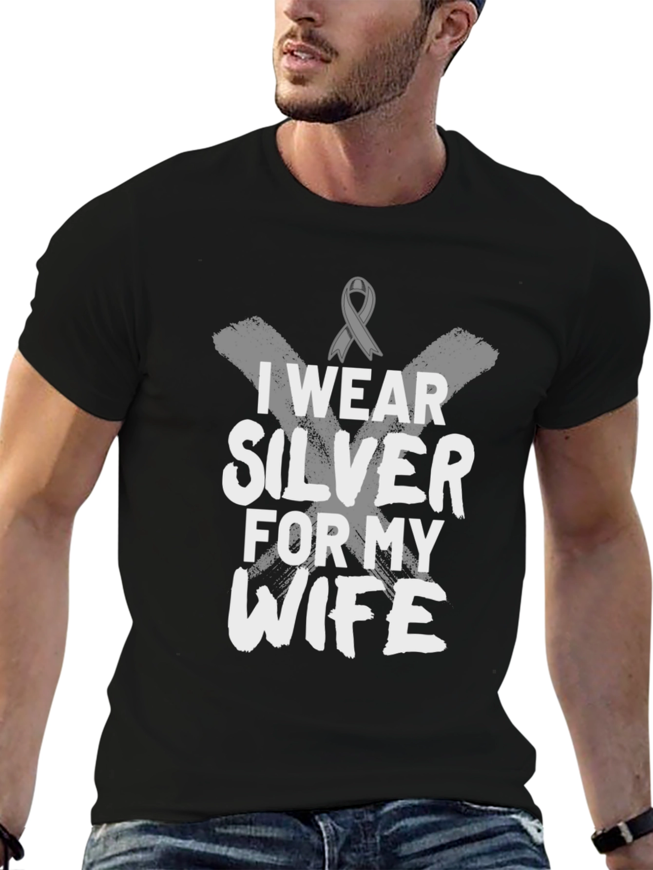 I Wear Silver for My Wife T-Shirt