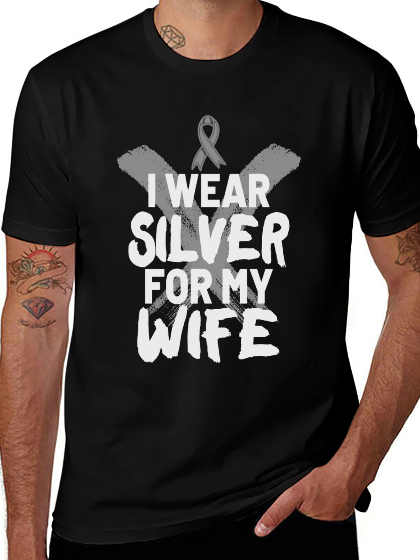 I Wear Silver for My Wife T-Shirt