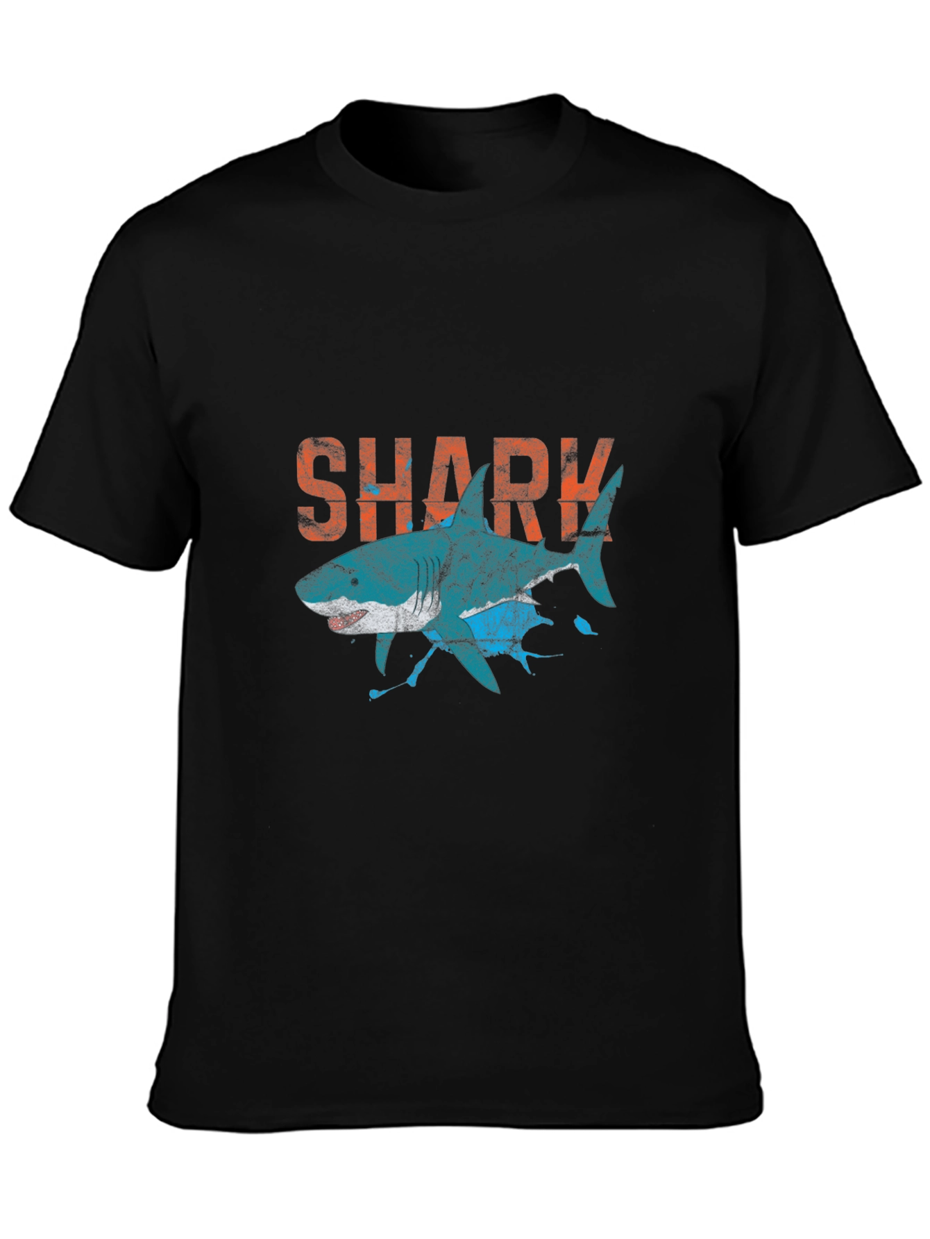 Shark Graphic Print Crew Neck T-Shirt