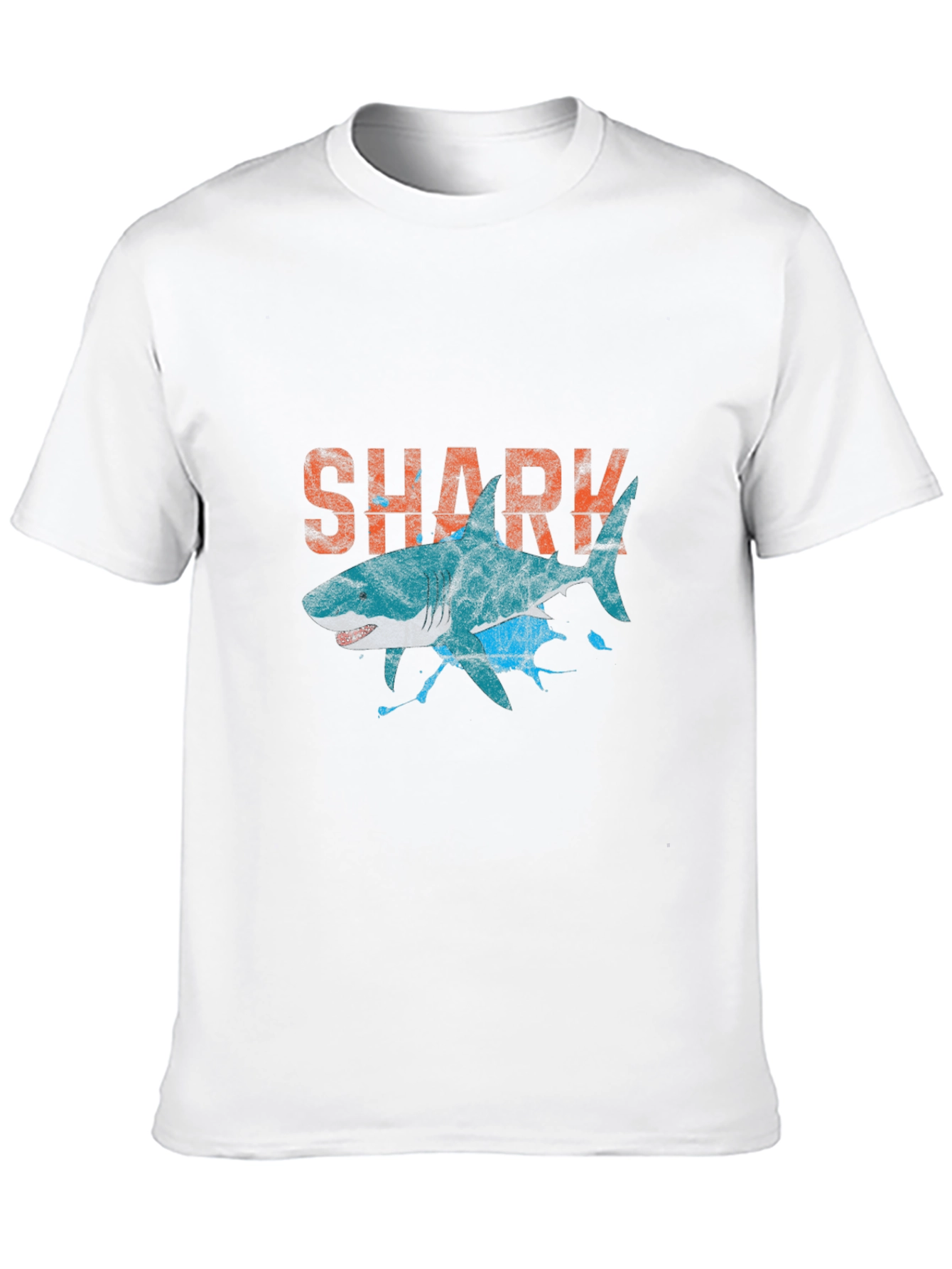 Shark Graphic Print Crew Neck T-Shirt