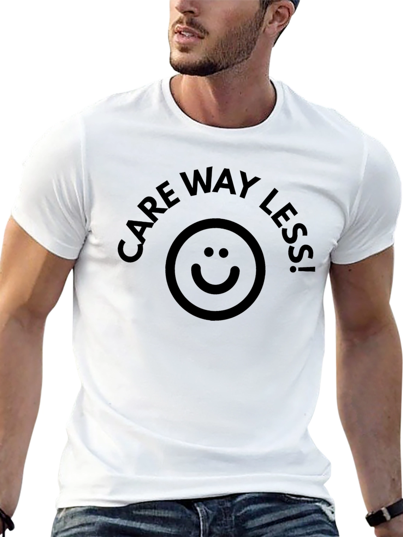 Care Way Less T-Shirt - Black Graphic Tee