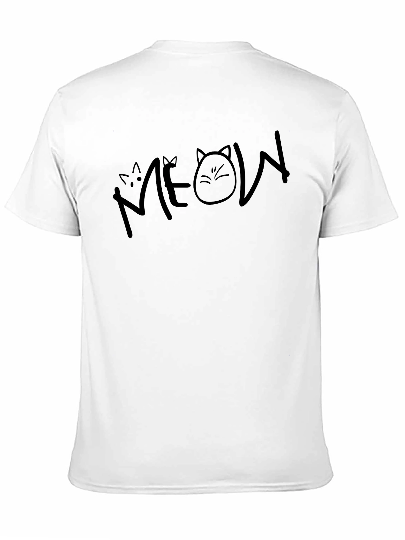 Meow Cat Lover Black T-Shirt