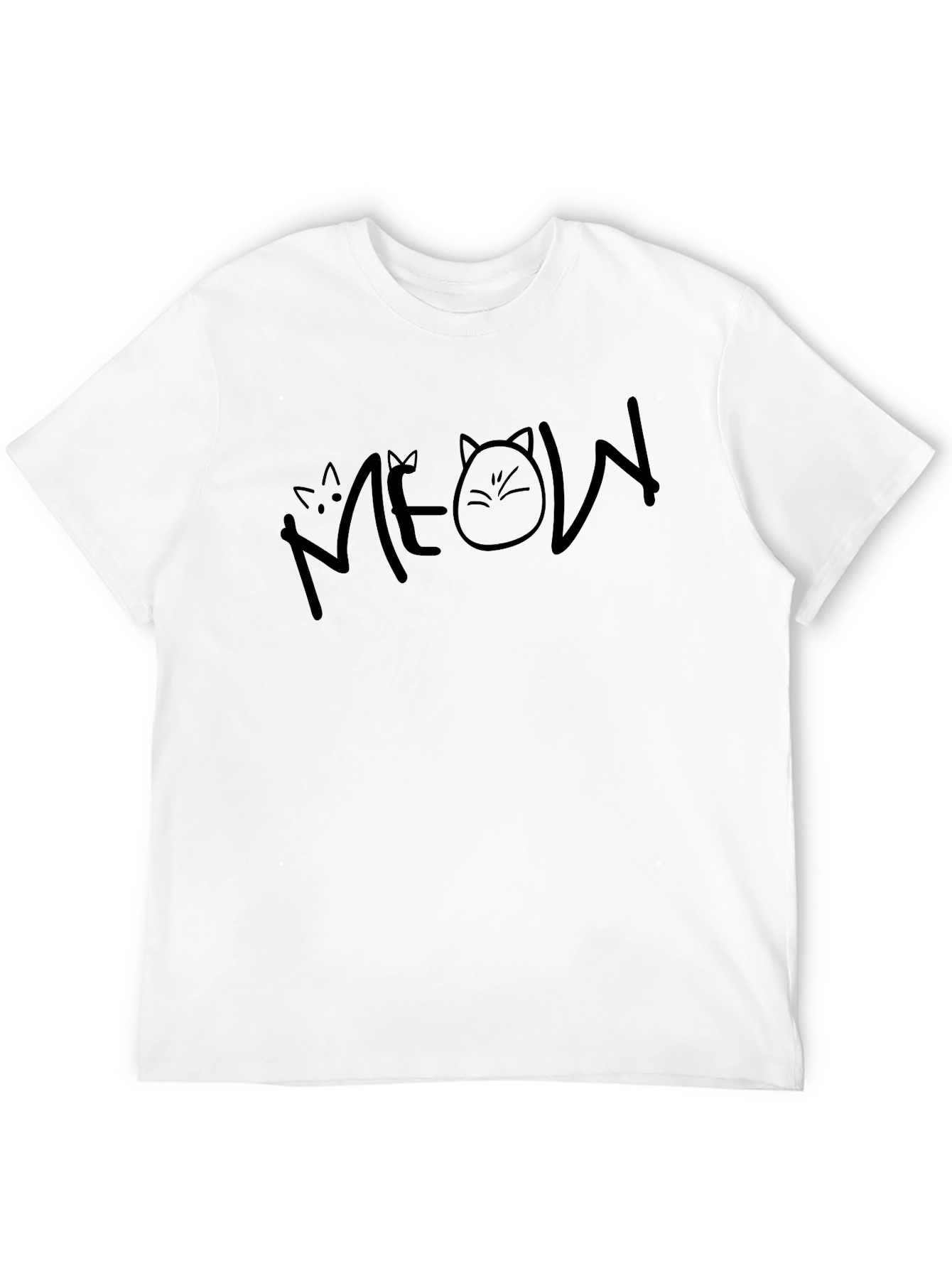 Meow Cat Lover Black T-Shirt