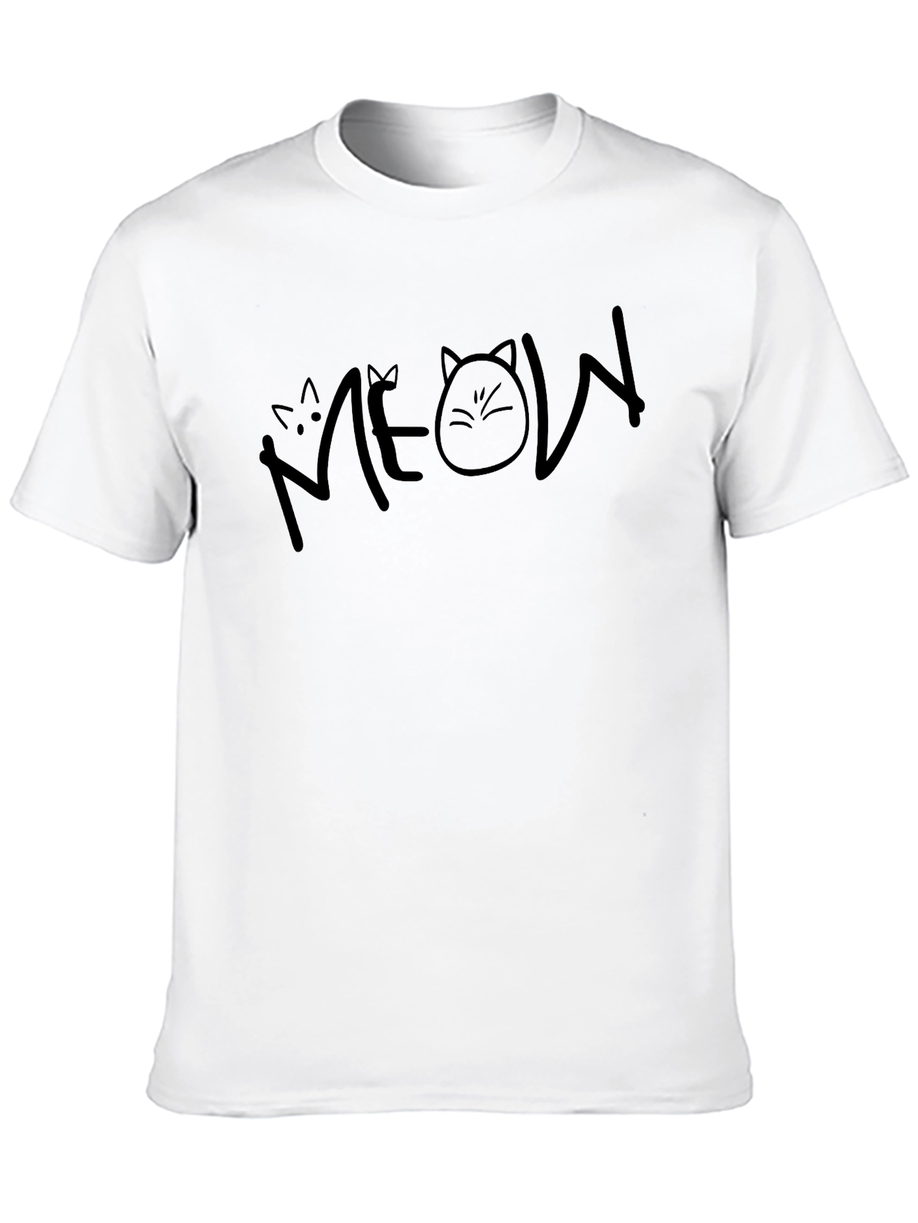Meow Cat Lover Black T-Shirt