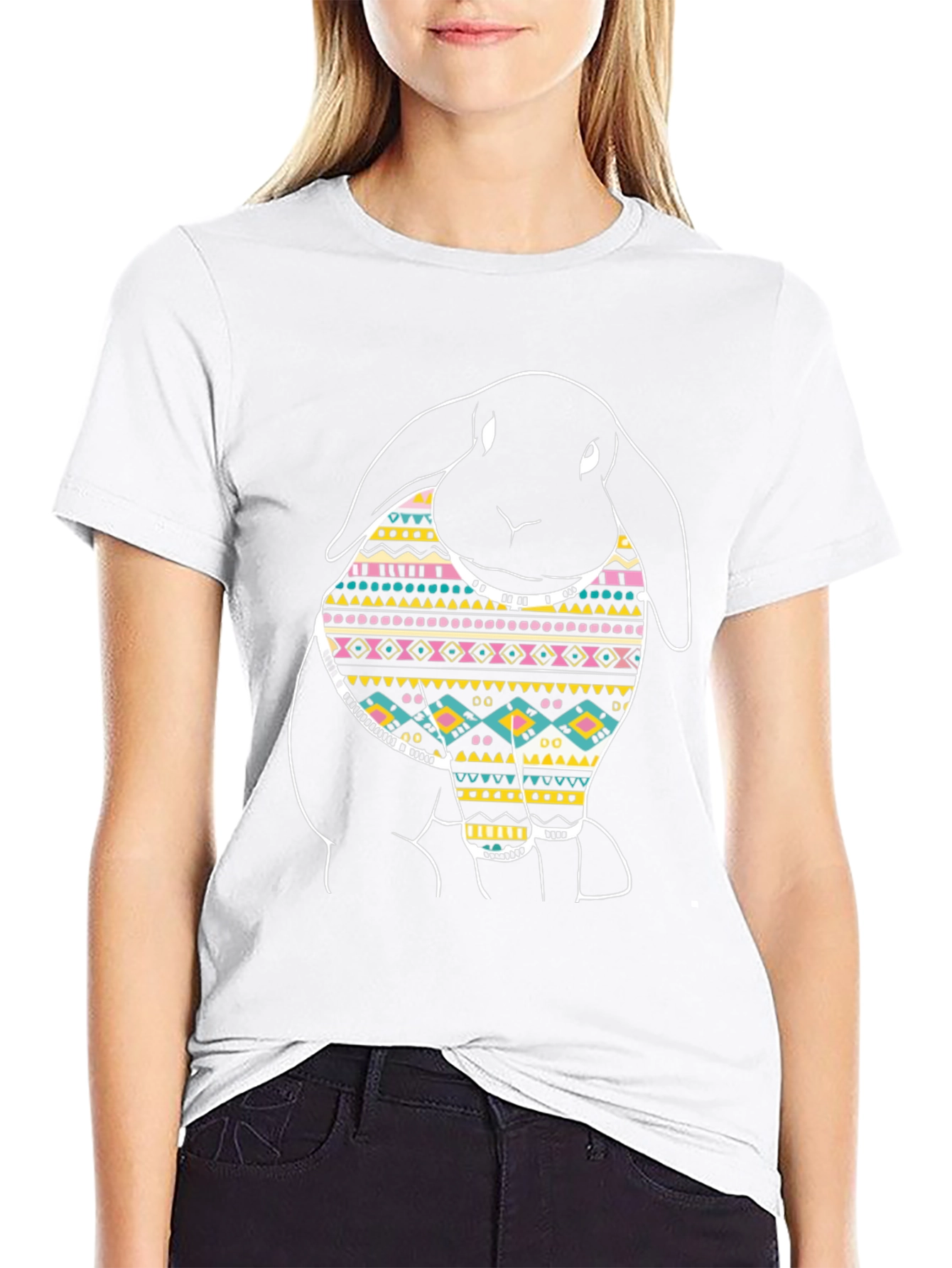 Rabbit Graphic Black T-Shirt