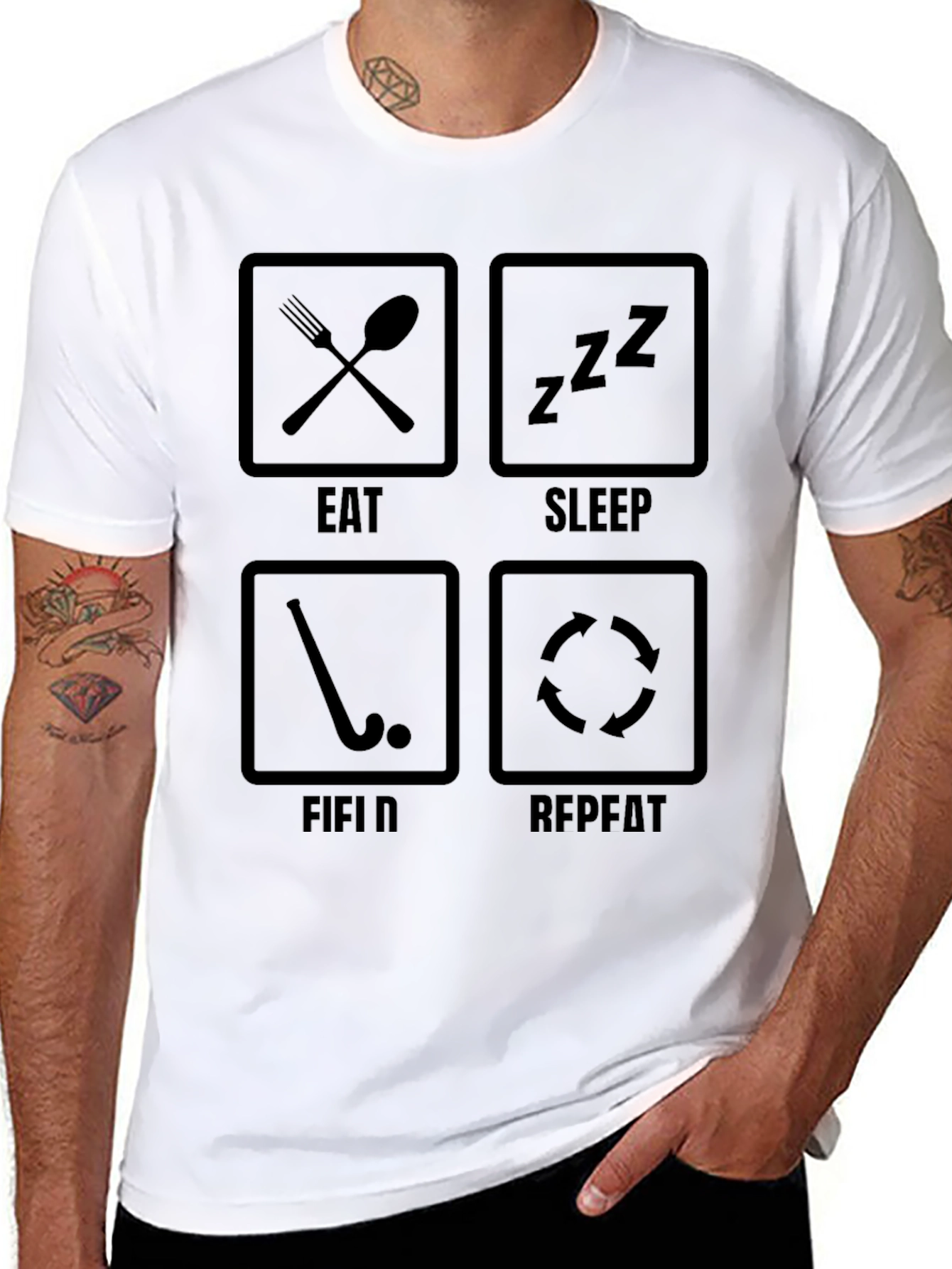 Eat Sleep Field Repeat - Hockey T-Shirt