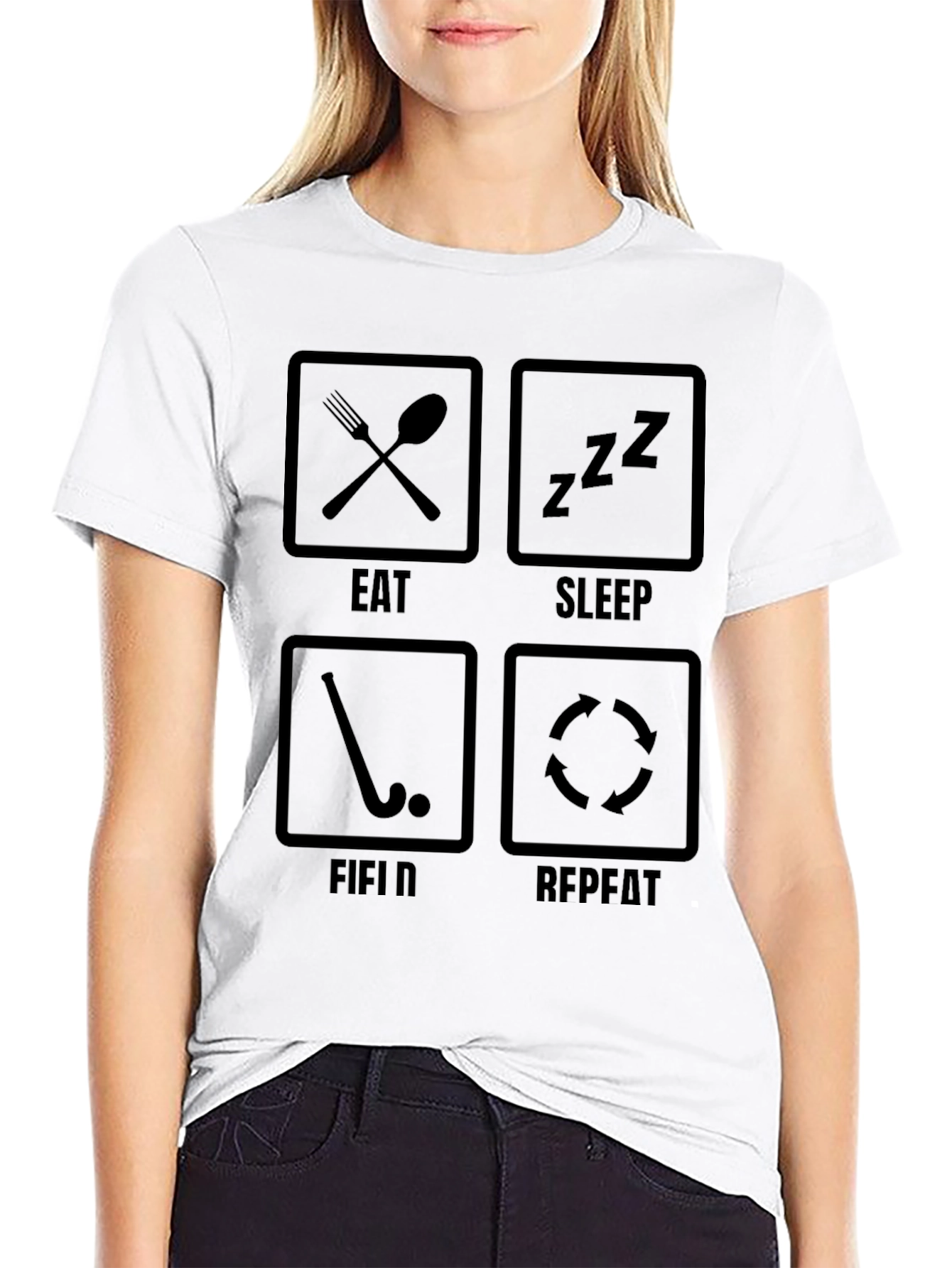 Eat Sleep Field Repeat - Hockey T-Shirt