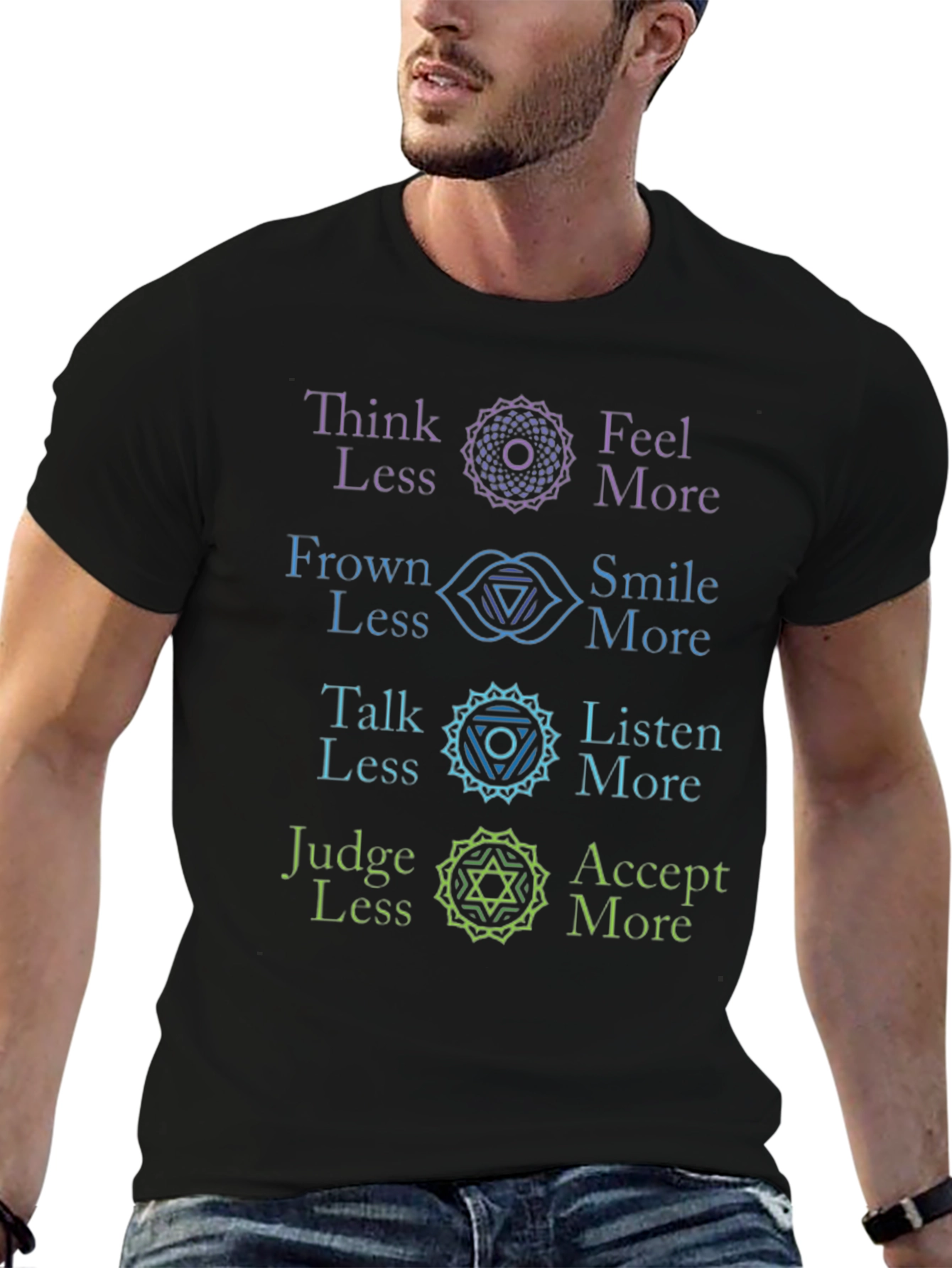Chakra Alignment T-Shirt: Think Feel Talk Judge