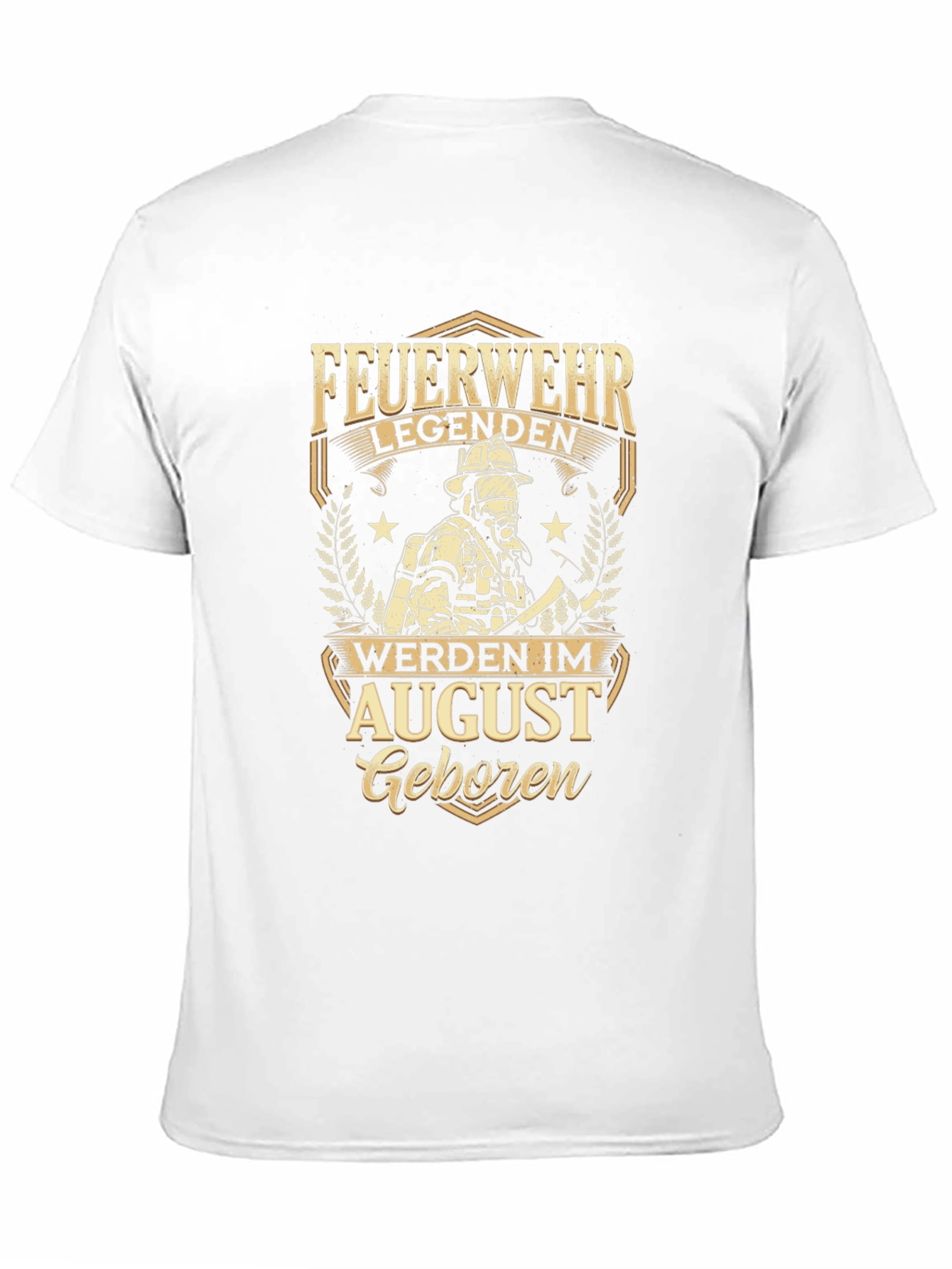 Firefighter Legend August Birthday Black T-Shirt