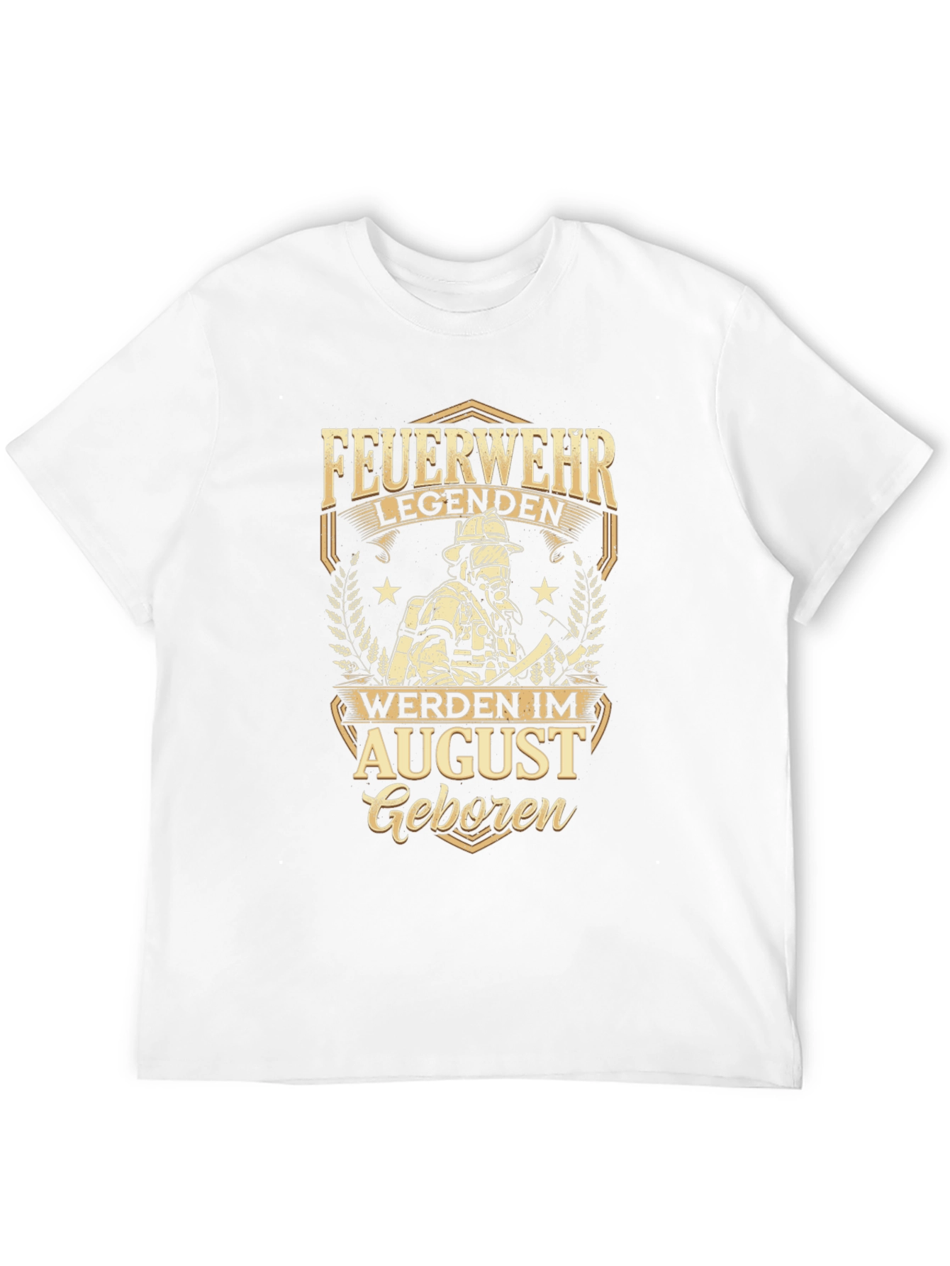 Firefighter Legend August Birthday Black T-Shirt