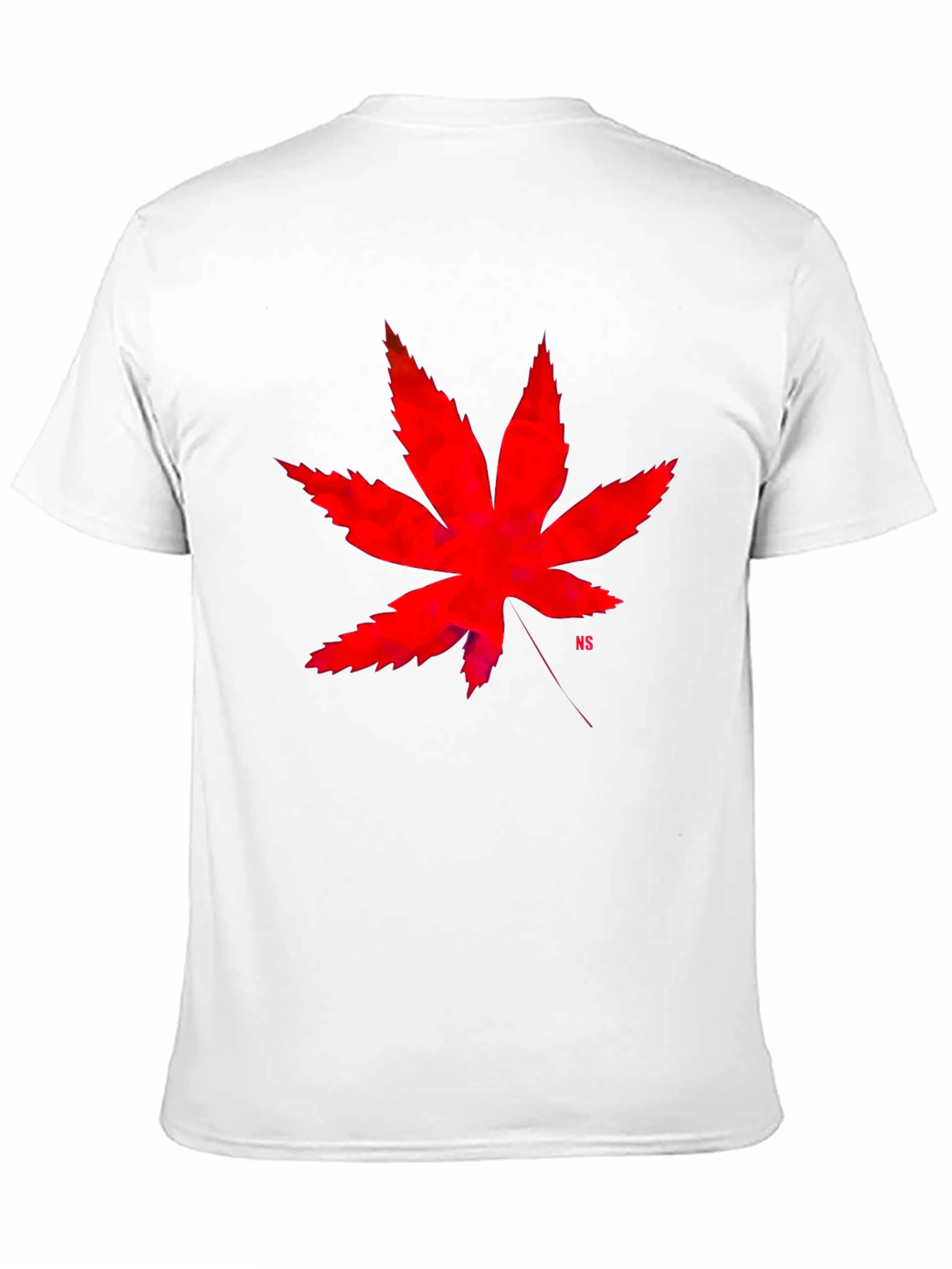 Red Leaf Graphic Tee - Stylish Black Cotton T-Shirt