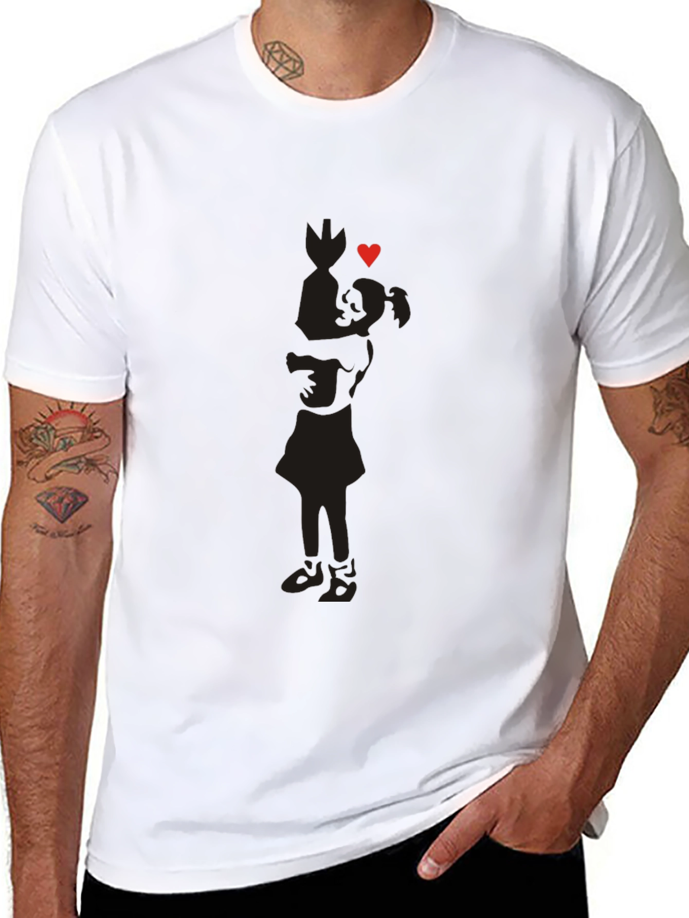Silhouette Love Tee - Soft Cotton Blend Casual Wear