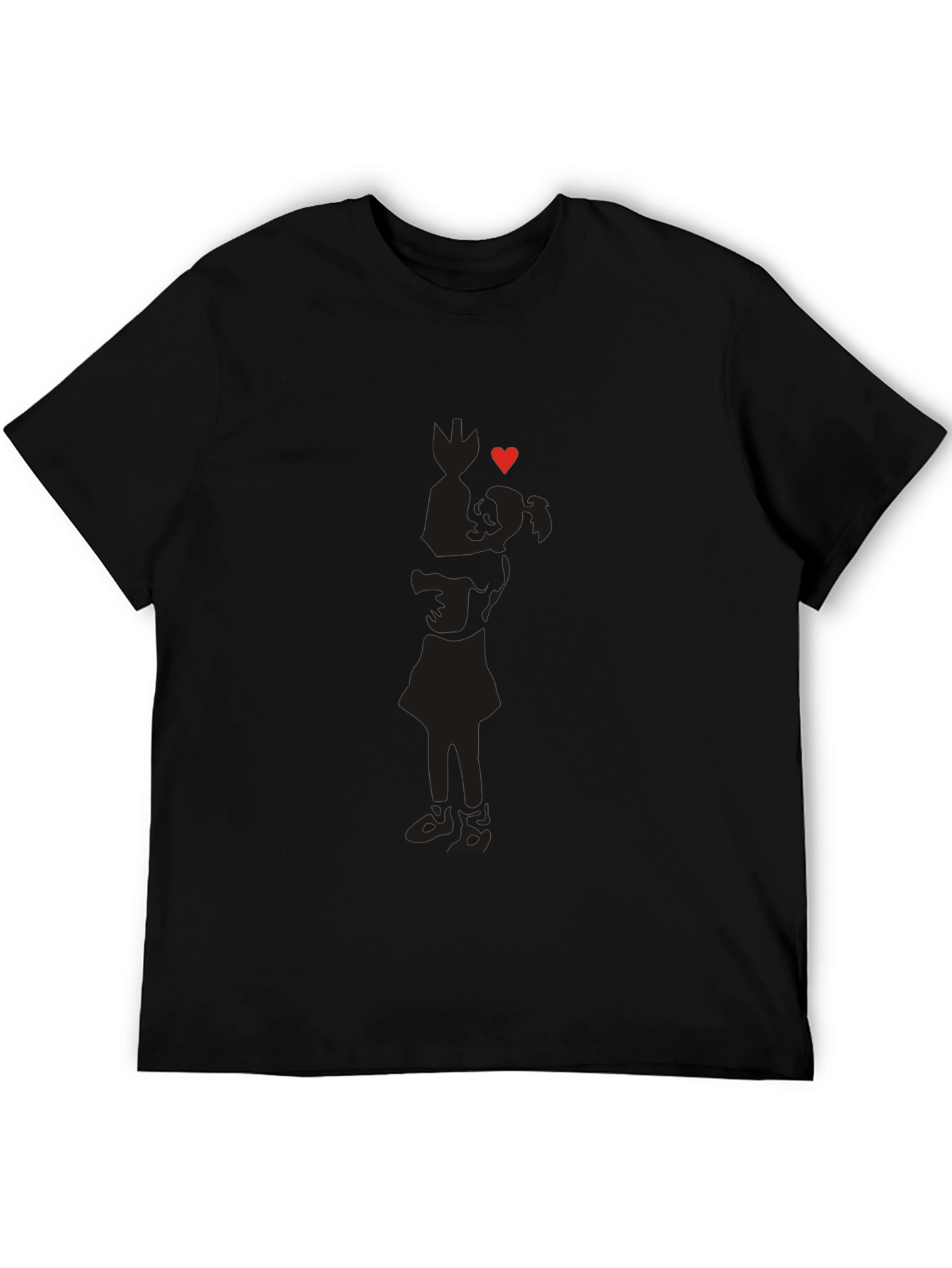 Silhouette Love Tee - Soft Cotton Blend Casual Wear