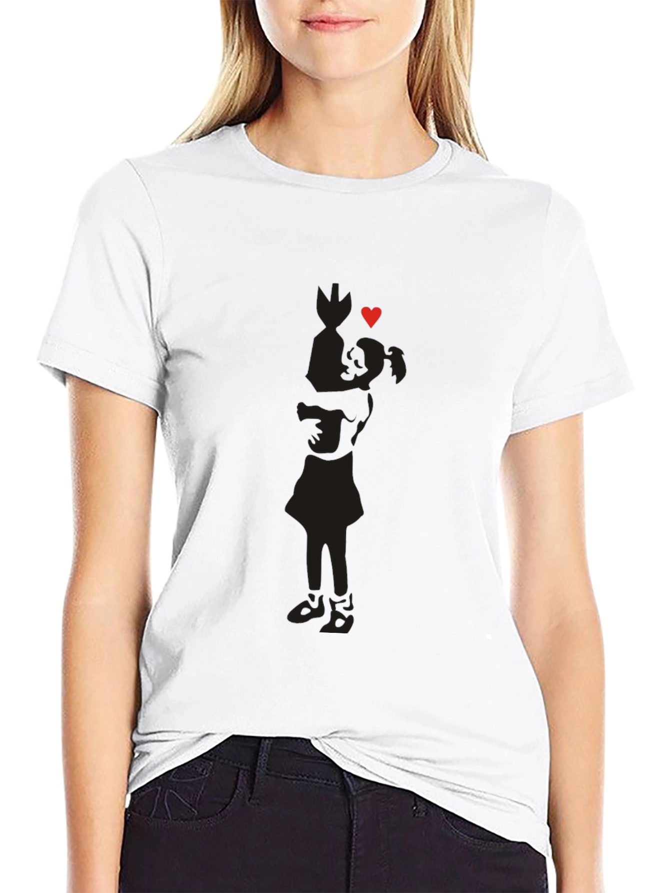 Silhouette Love Tee - Soft Cotton Blend Casual Wear