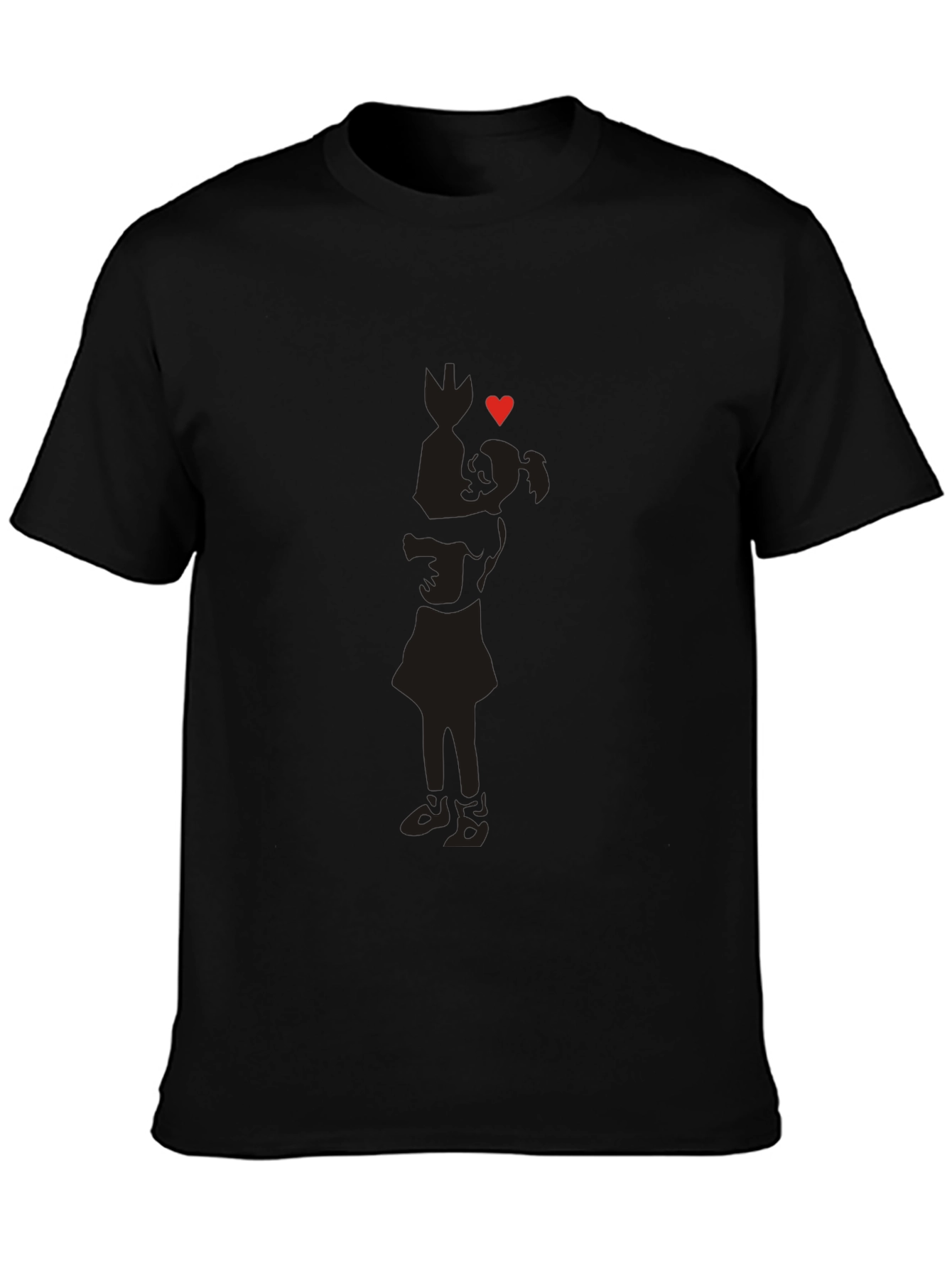 Silhouette Love Tee - Soft Cotton Blend Casual Wear