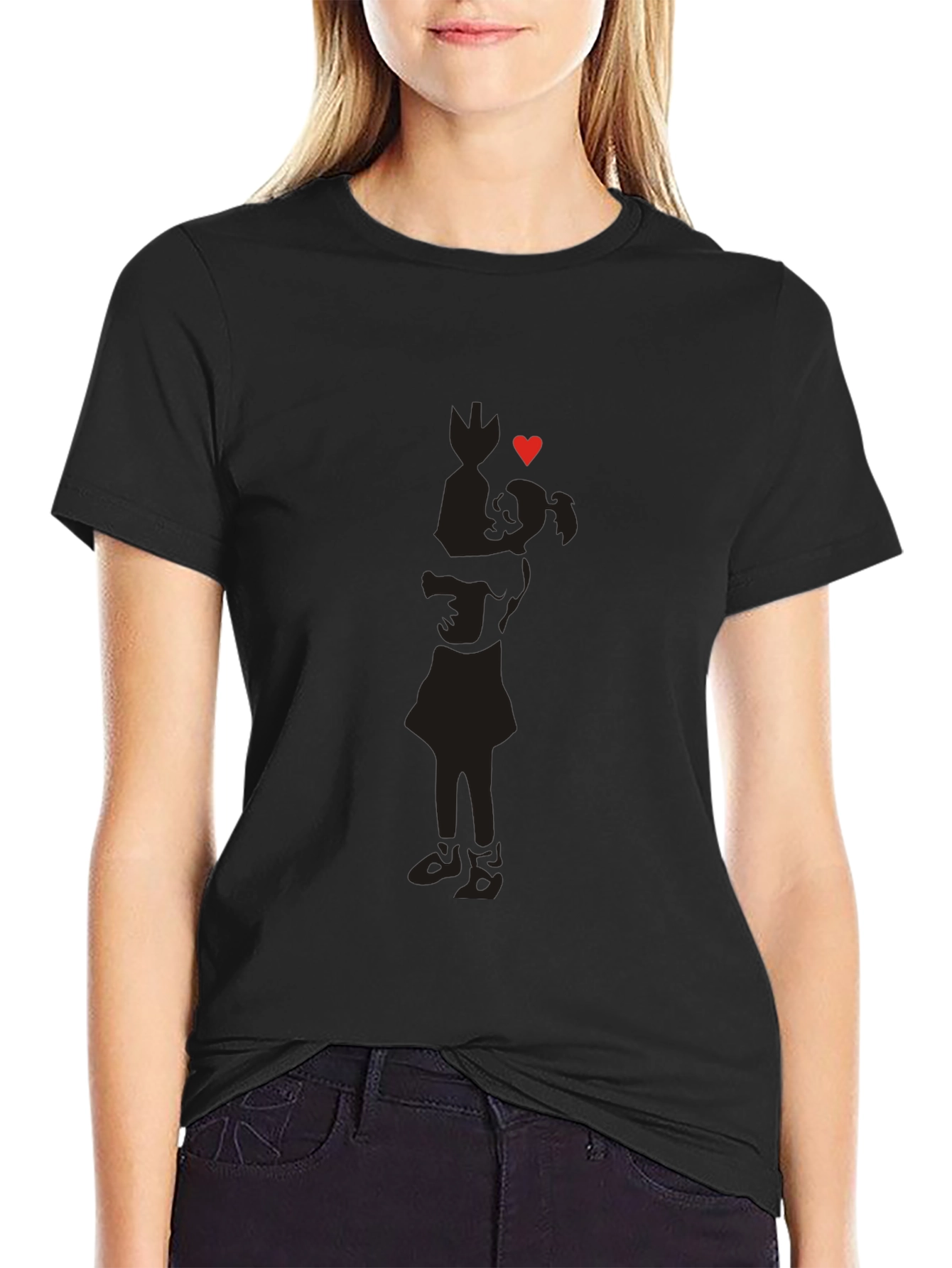 Silhouette Love Tee - Soft Cotton Blend Casual Wear