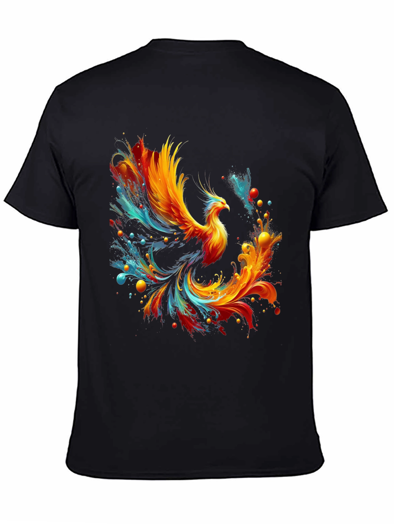 Fiery Phoenix Graphic Tee - Mens Black T-Shirt